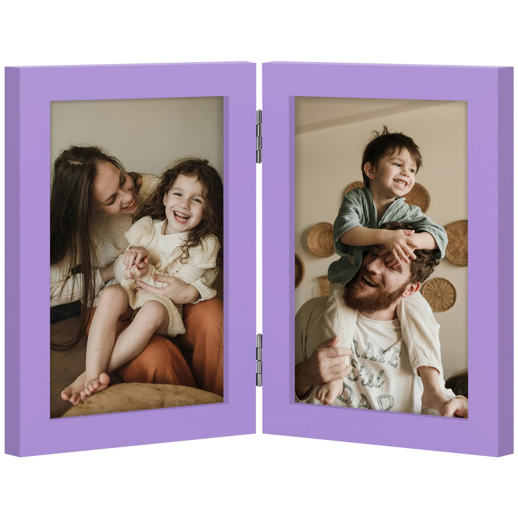 decorUhome Double 4x6 Picture Frame Vertical, Purple โ image 1