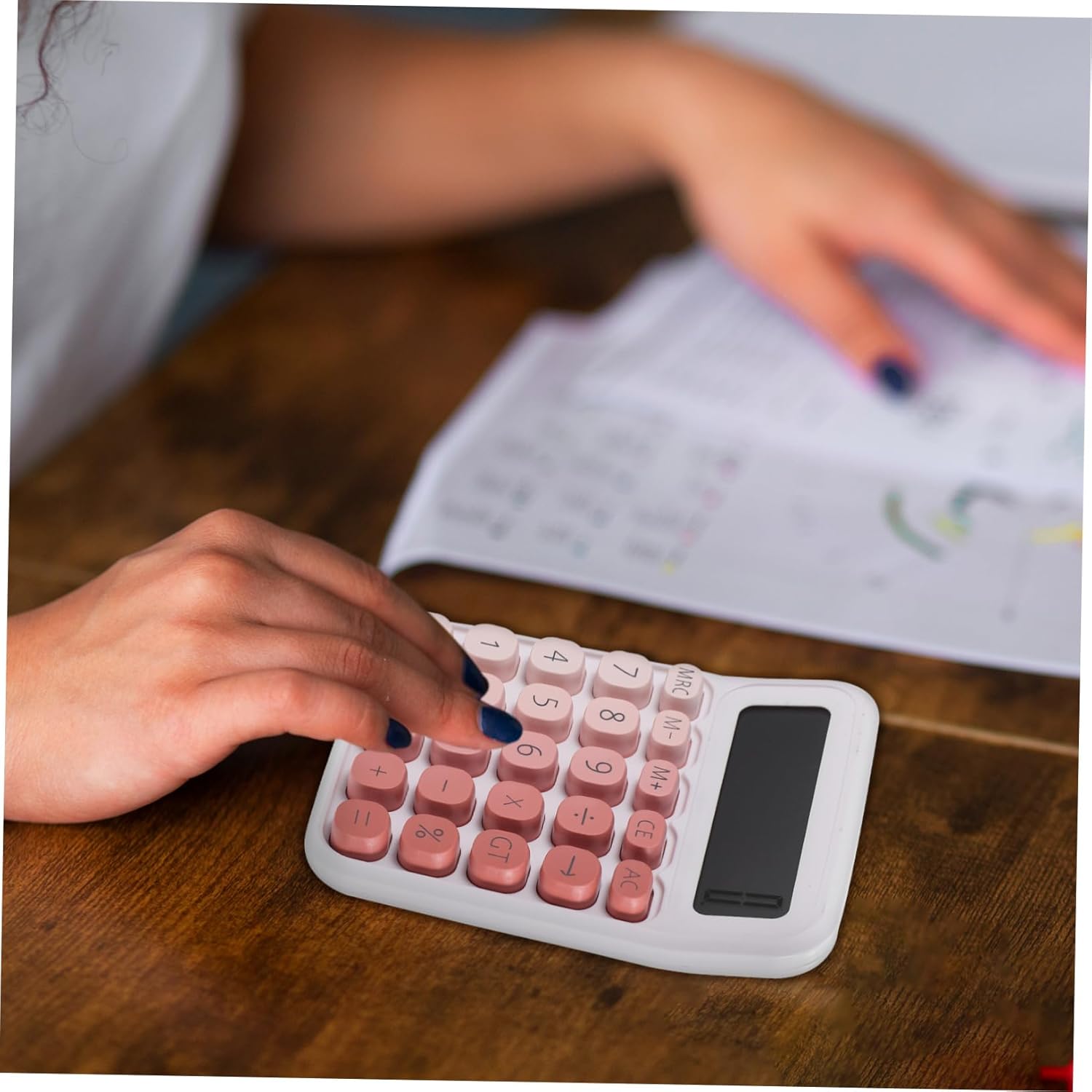 DOITOOL 4pcs Large Display Mechanical Calculator for Students and Office Buttons