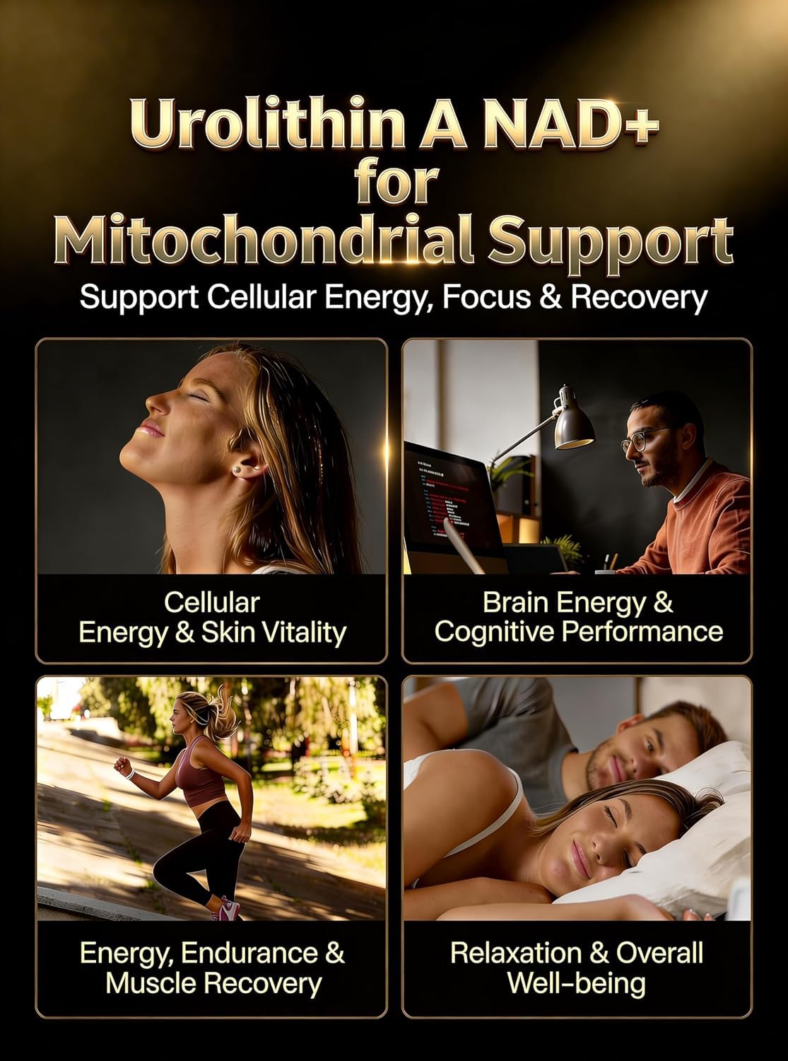 Urolithin A – Muskelkraft, Muskelzellregeneration, Zellenergie 6-in-1-Formel – 2000 mg