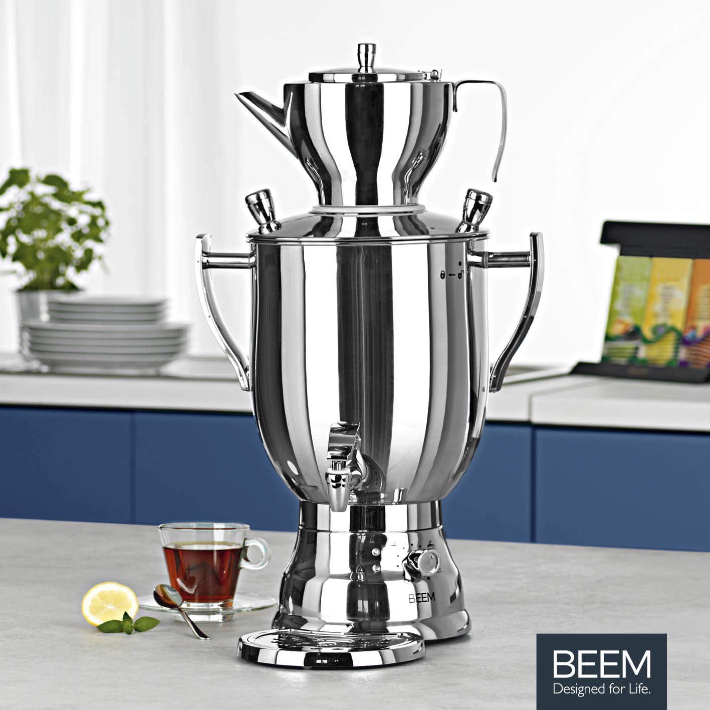 Beem Samovar 7204 3008C 8 litres 2500 W en acier inoxydable/chromé