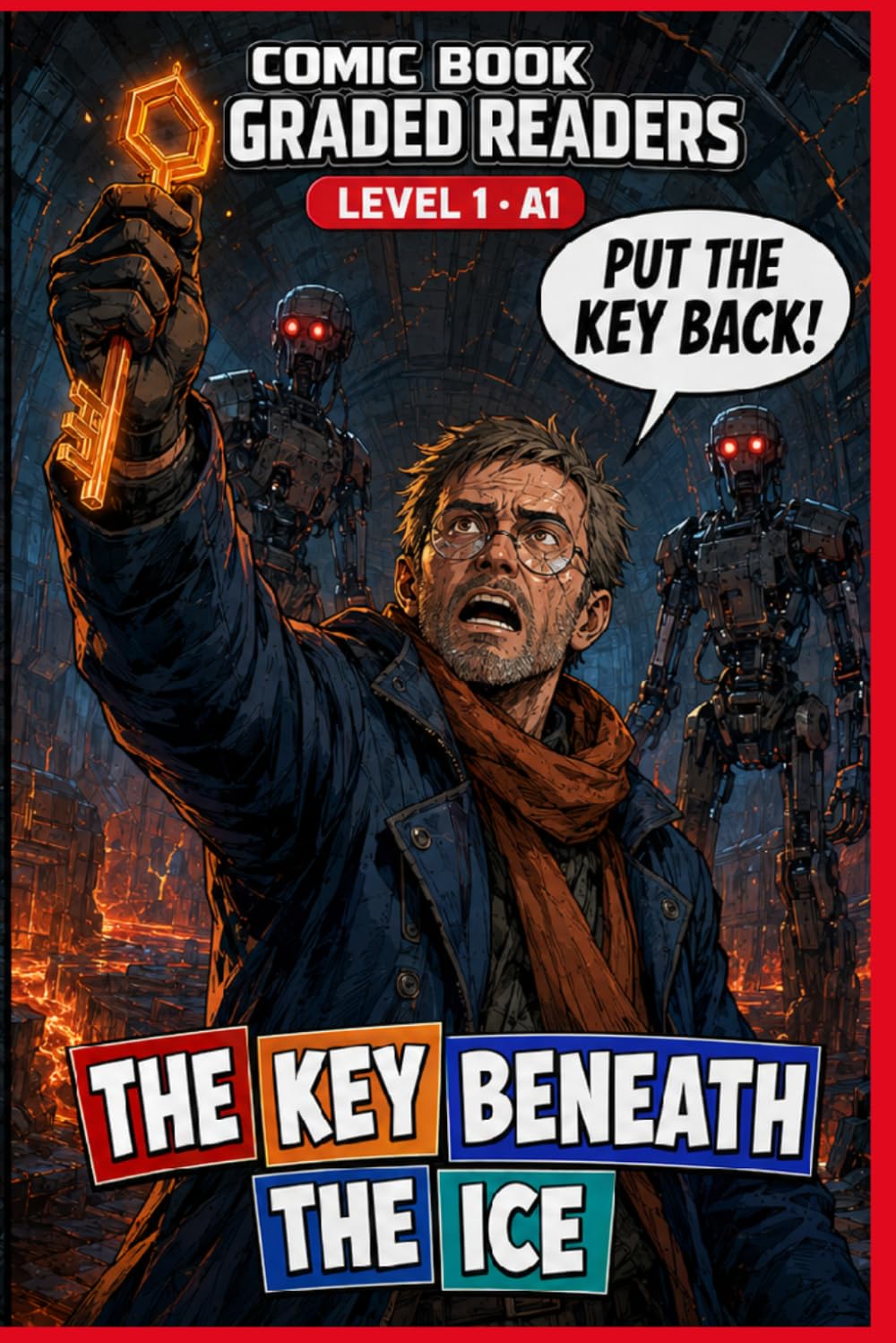 The Key Beneath the Ice: A Graded Reader Comic Book for Adults Learn English Level 1 A1.: A Graded Reader for Adult Learners (Level A1) — Visual Learning Easy English Reading ESL.