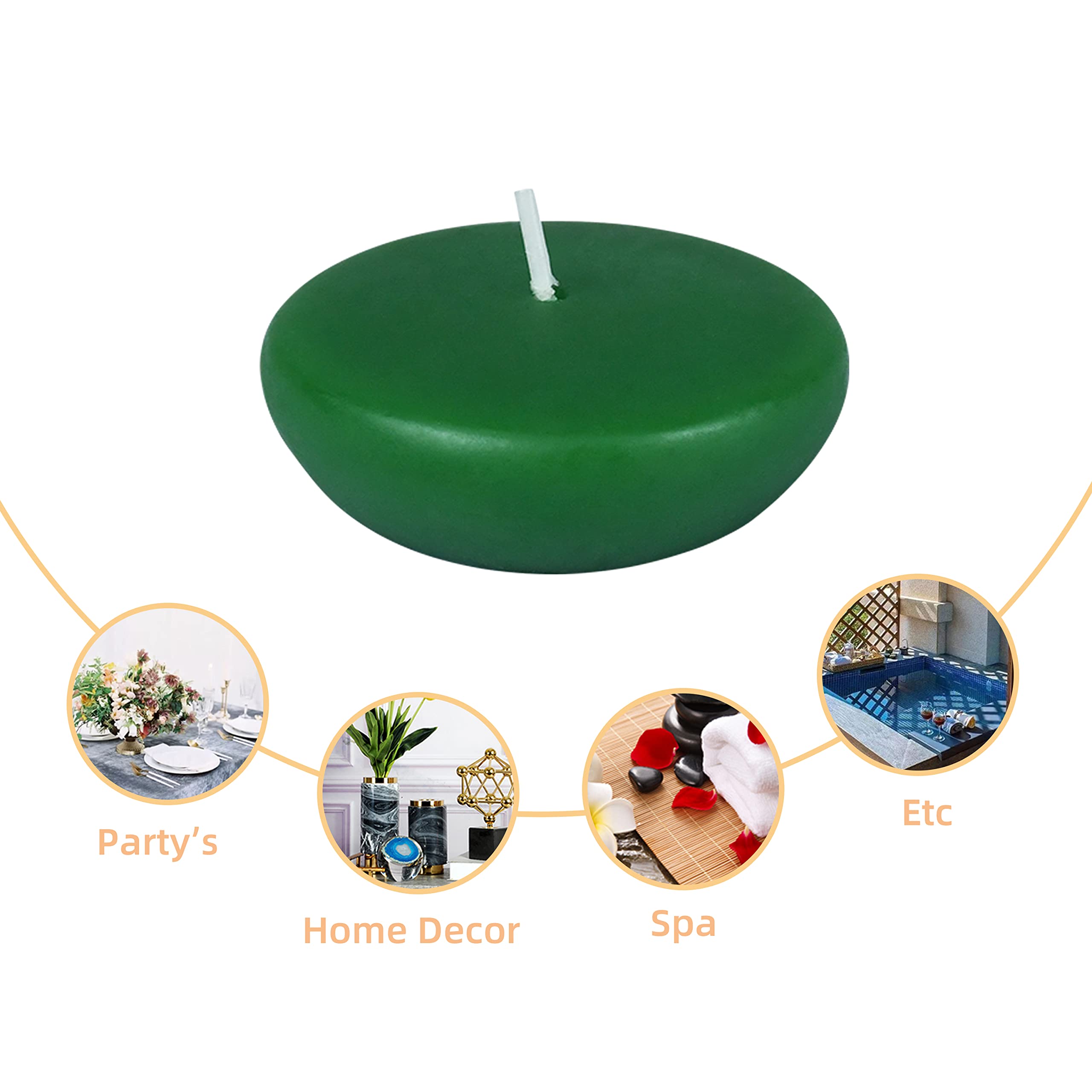 Zest vela 24 piezas Velas flotantes, 5,7, Hunter verde