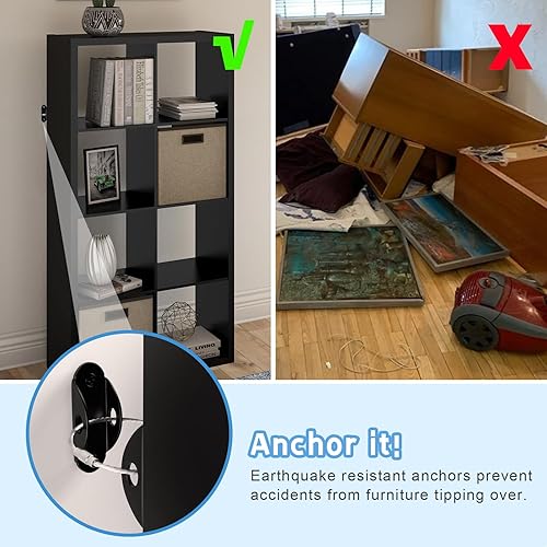 Miniatura 2 de 4our Kiddies Anclajes de muebles correas antipunta para muebles a prueba de bebés, asegura muebles de 400 libras a la pared para evitar caídas,