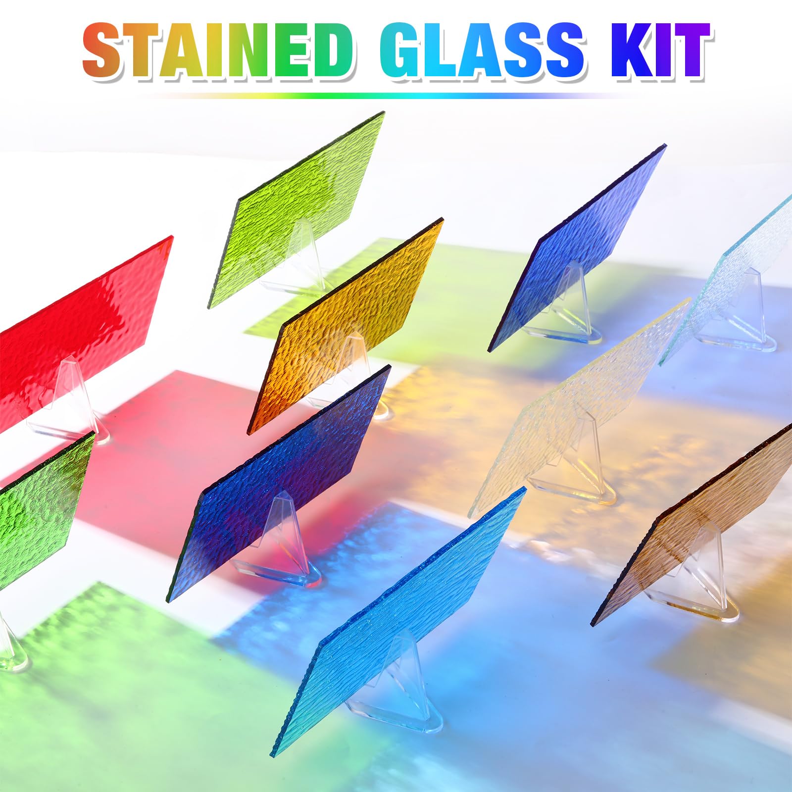 Amazon.com: Nuanchu 72 Sheets Variety Stained Glass Sheets Pack 4