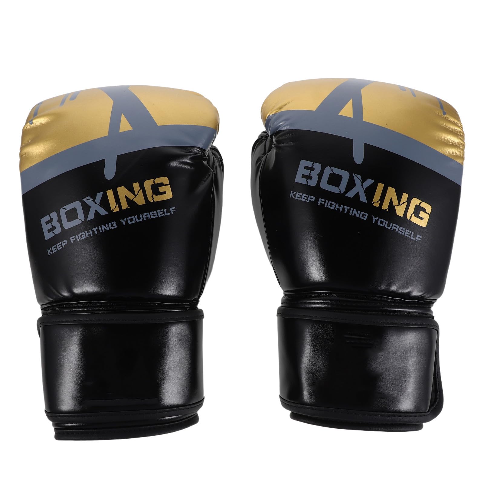 Guantoni da Boxe da Allenamento Uomo Adulti in Pu Nero | Supporto Polso Affidabile, Regolazione Rapida e Sicura, Traspiranti per Kickboxing e Sacco Pesante