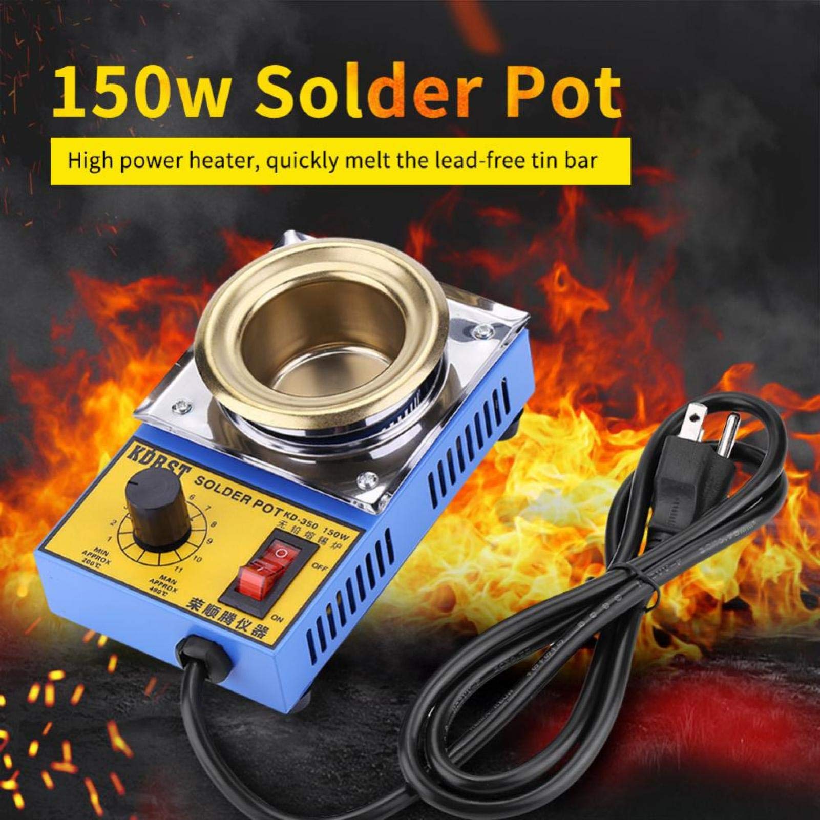 Olla de soldadura de estaño, 150 W, 300 a 350 ℃ (grado 4 a 9), 500 g, horno de fusión, olla, baño de estaño, 110 V
