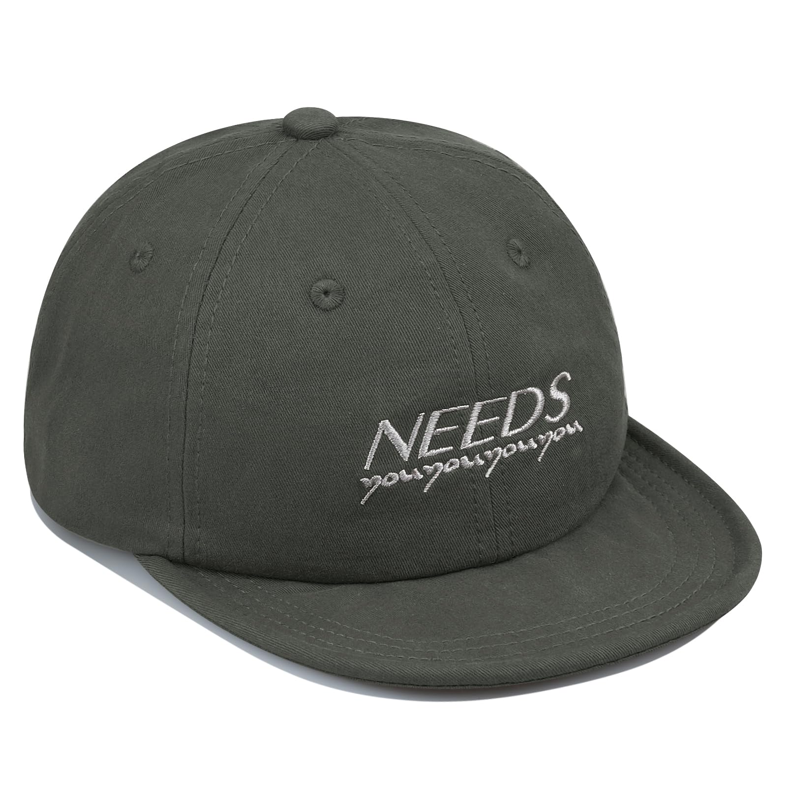 Clakllie Soft Short Brim Hats for Men Low Profile Baseball Cap Casual Trucker Hat Moisture Wicking Outdoor Running Hat