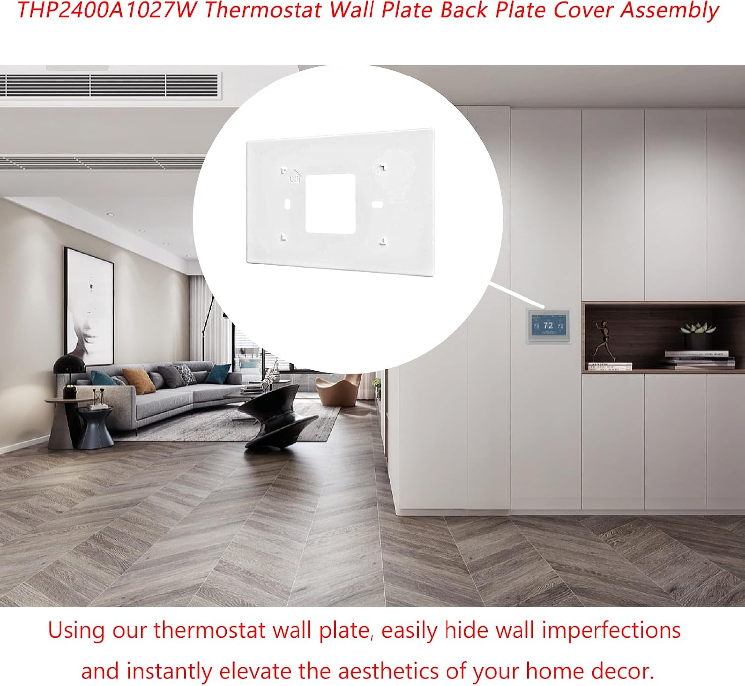 THP2400A1027W Thermostat Wall Plate Back Plate White Cover Assembly (2)
