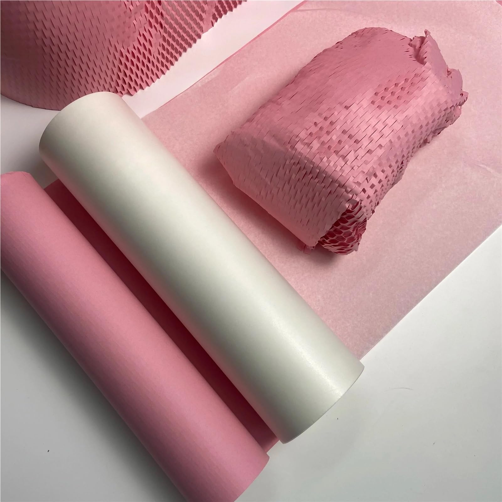 Alternativa al pluriball, Rotolo di carta da imballaggio a nido d'ape varie dimensioni(Pink19.6inchx32.8ft)
