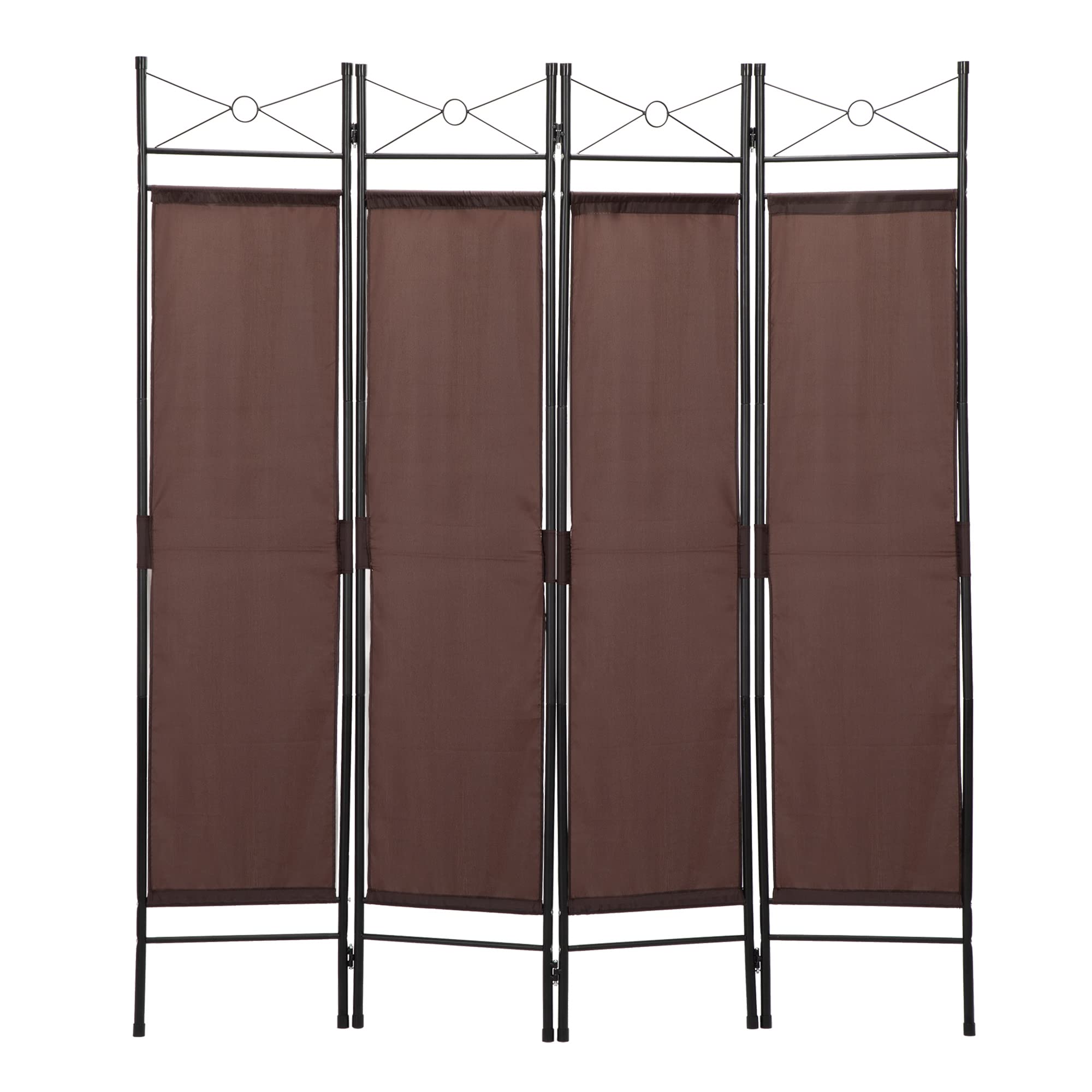 JAXSUNNY 4 Panel Screen Fabric Room Divider, Folding Privacy Screens