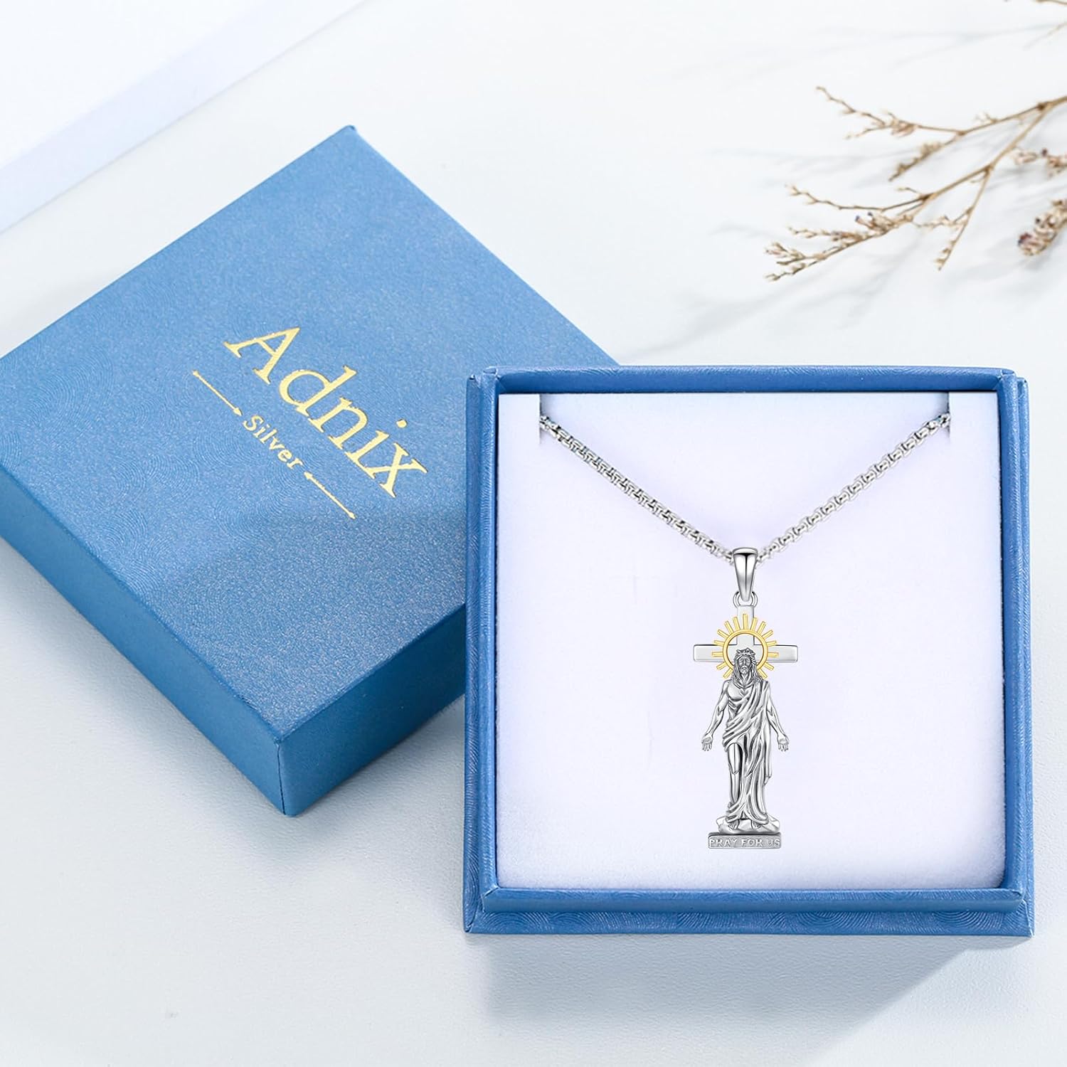 Crucifix Necklace for Men 925 Sterling Silver Jesus Cross Necklace Crucifix Cross Pendant Protection Jewelry for Men Women - Image 7