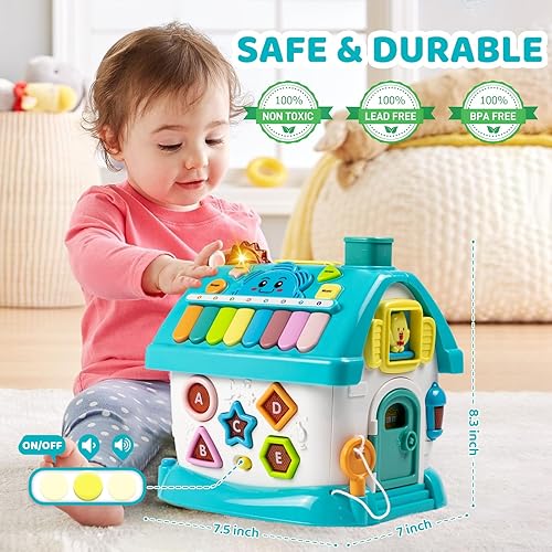 Miniatura 5 de Juguetes para bebés de 1, 2, 3 años, juguetes para niños pequeños de 1 a 2 años, juguetes Montessori 6 en 1 con sonidolucesmúsicarelojteléfonocoche,