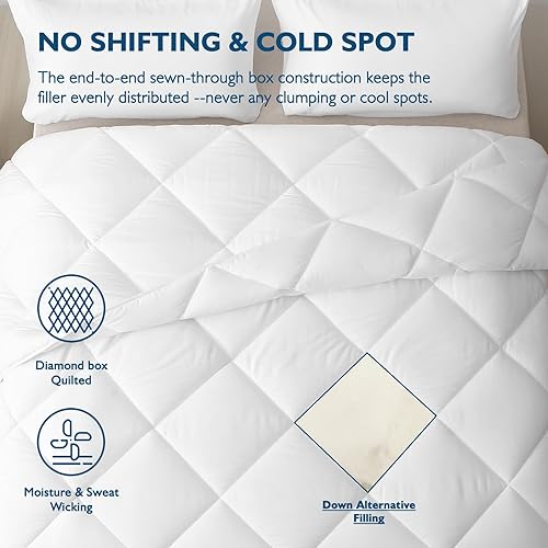 Miniatura 5 de Dafinner Edredón ligero tamaño individual, edredón delgado refrescante para todas las estaciones, manta acolchada de microfibra alternativa de felpa