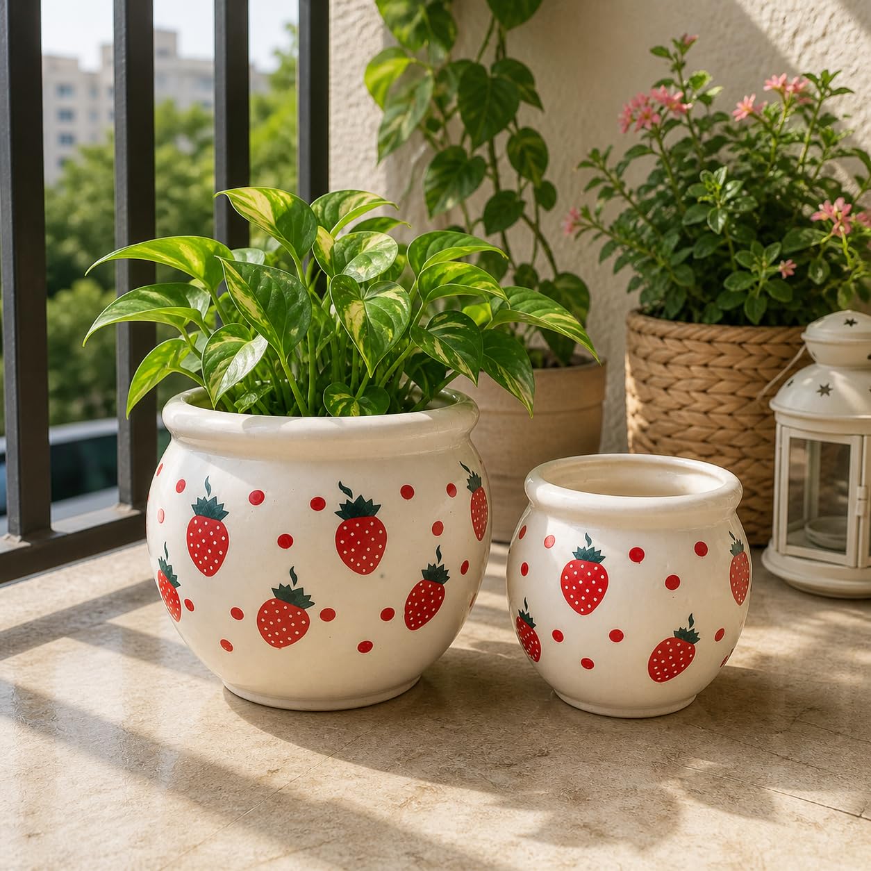 Handi Ceramic Planters - Multicolor Handmade Pots -7