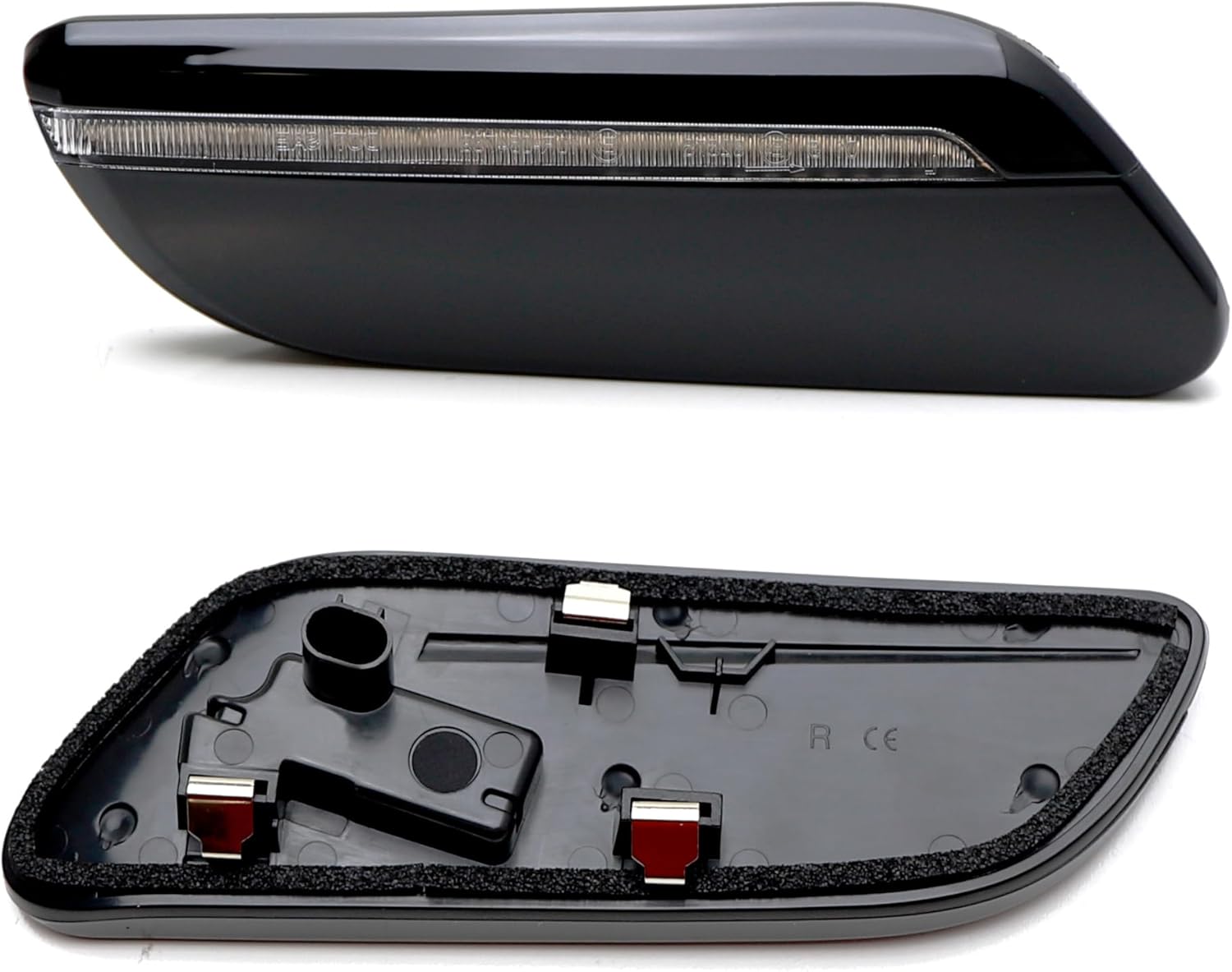 iJDMTOY Euro Gloss Black Surface & Clear Lens Sequential Blink Amber LED Fender Side Marker Light Kit Compatible with 2022-up Mini Cooper F55 F56 F57 LCI/Facelift Hardtop/5-Door/Convertible