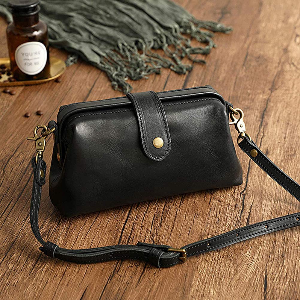 Retro handgefertigte Arzt-Tasche, Umhängetasche Damen, Vintage-Stil, Leder, Umhängetasche