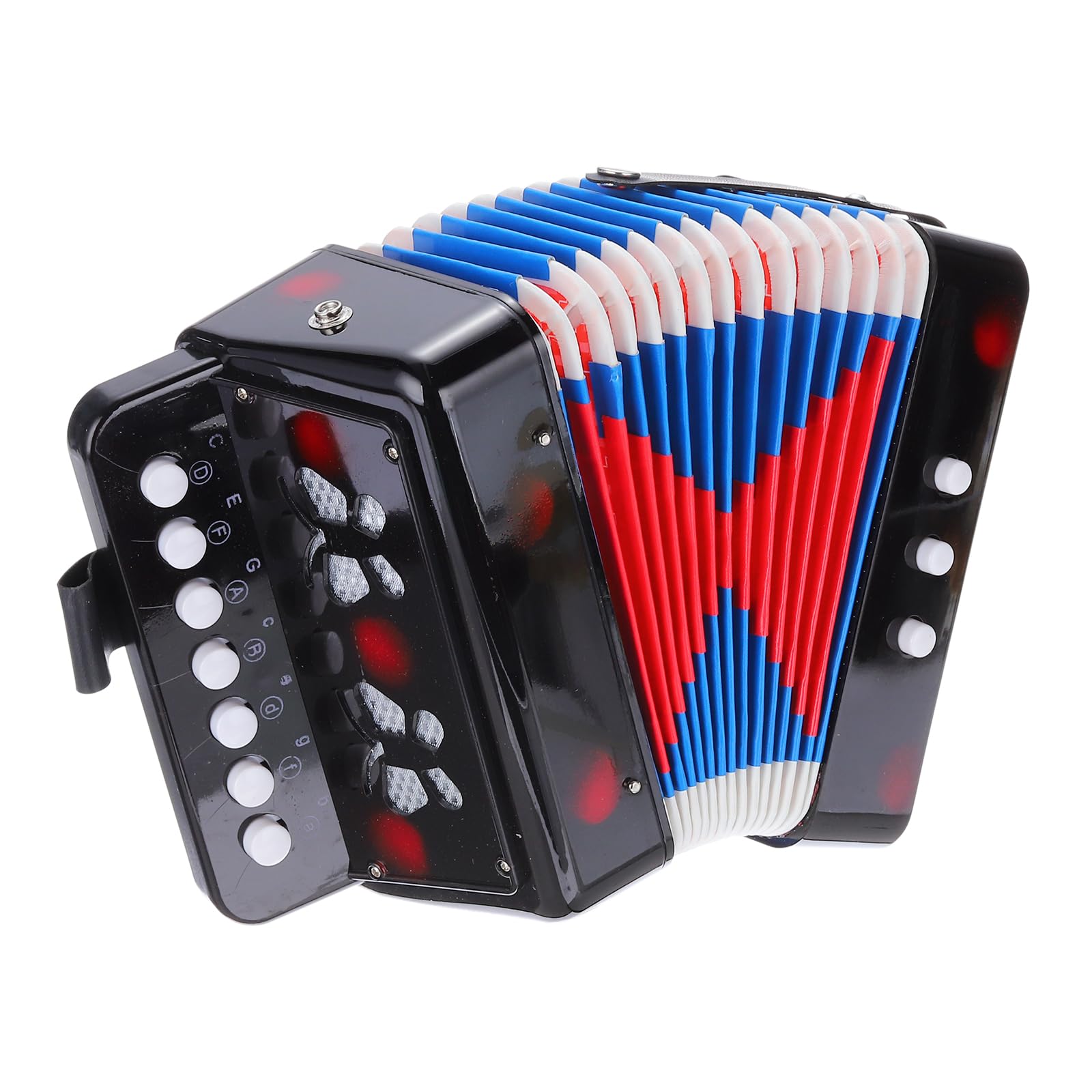 QUARKZMAN Accordéon 10 Touches Mini Instrument de Musique Cadeaux pour Adultes Débutants Éducatif, Noir