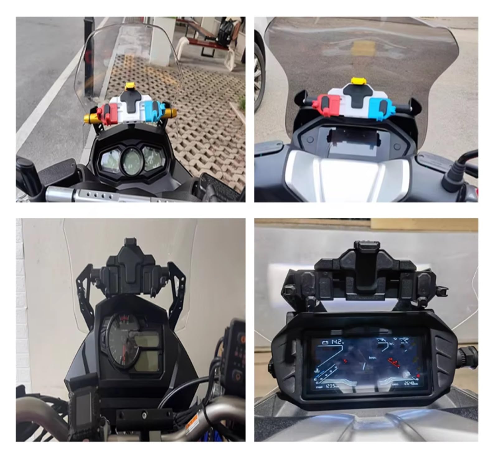 Porta Cellulare Moto Per Suzuki Per V-Strom Staffa Di Navigazione | Staffa Di Navigazione Per Moto GPS 800DE 2023 2024(Chromatic 12MM)