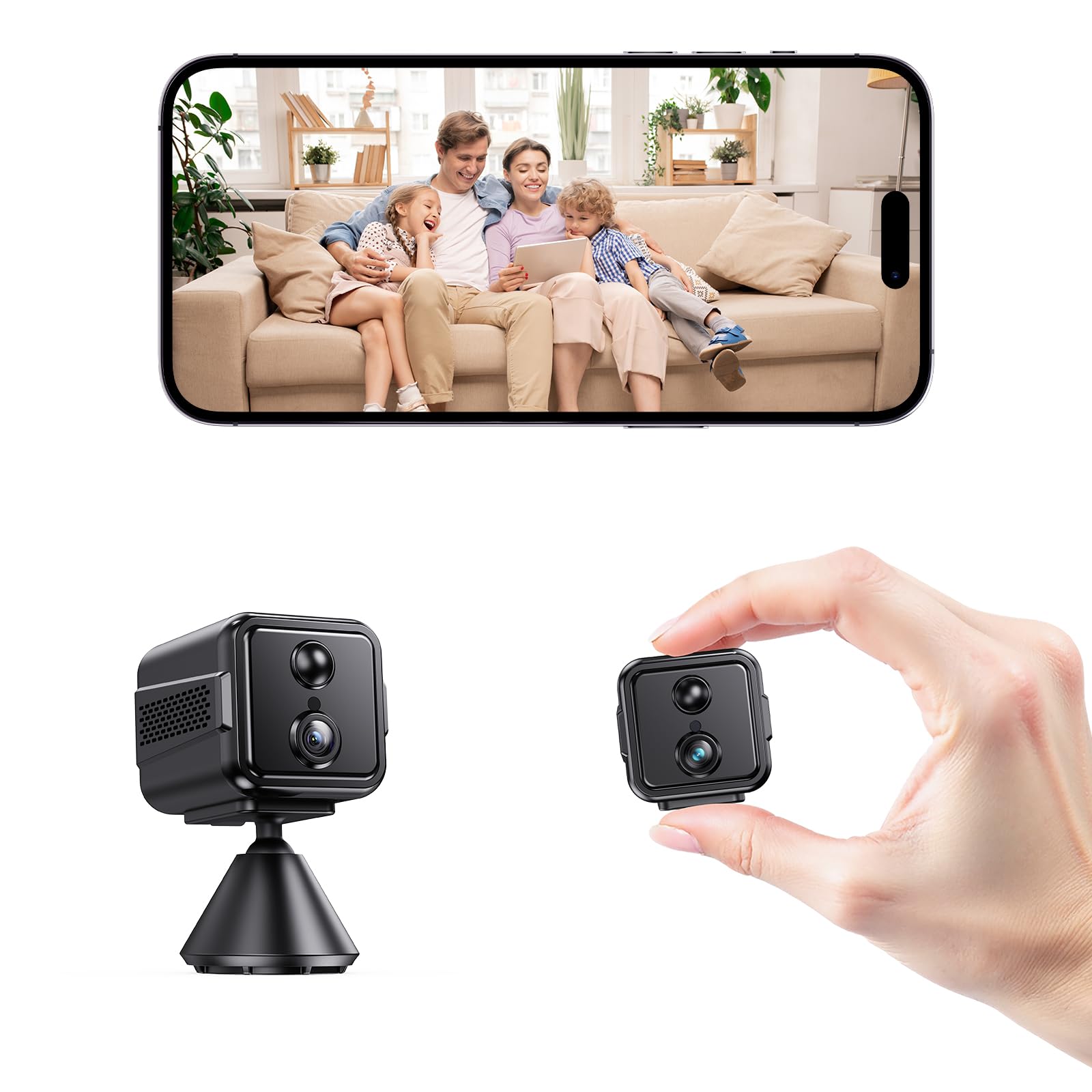 Home Security Wireless Indoor Camera 1080P WiFi with Magnetic Mount Pet Camera with App Control PIR Motion Detection