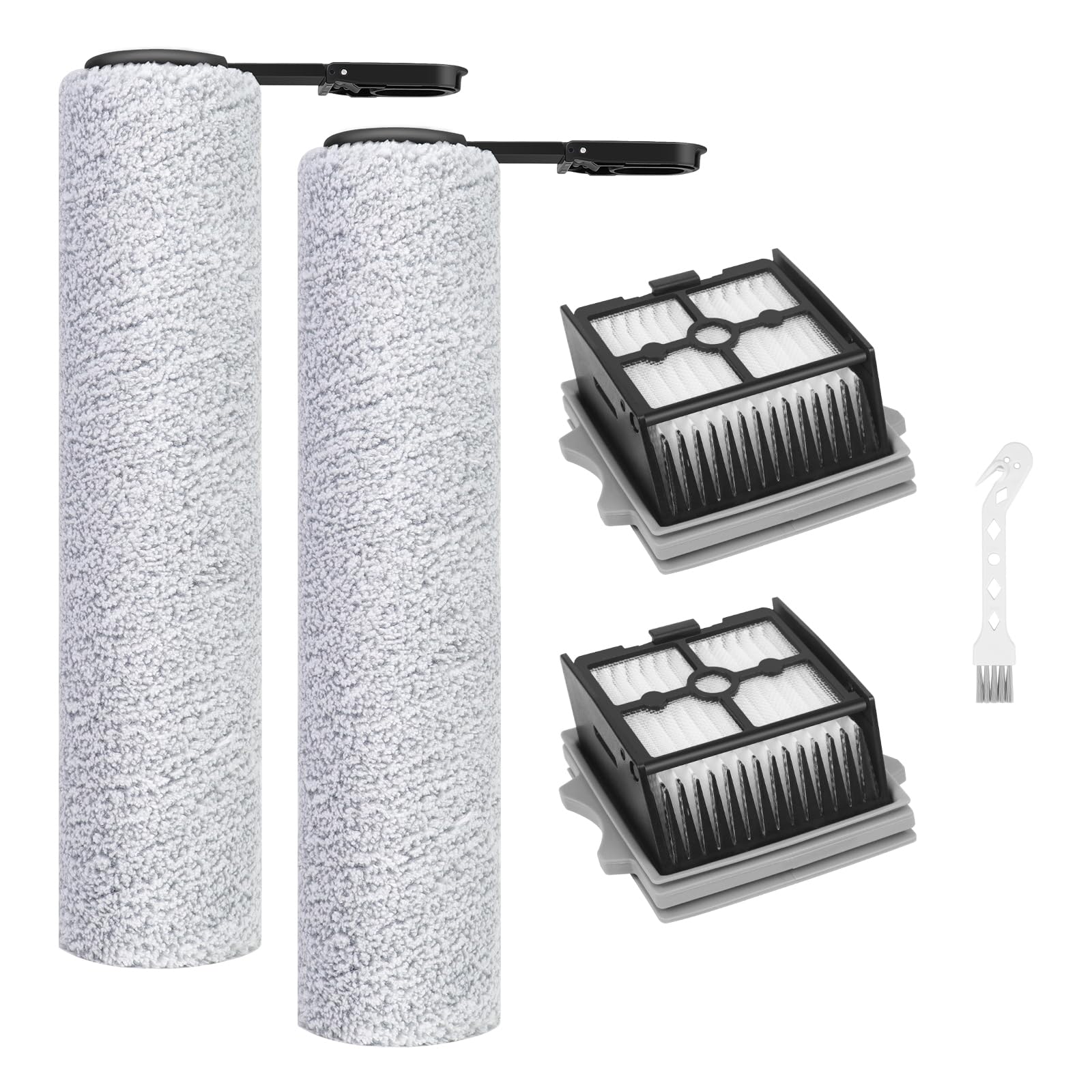 Zubehör für Dreame H14 / H14 Pro / H14 Dual Nass und Trockensauger Ersatzteile 5 Stück Zubehörset Enthalten 2 Bürstenrollen, 2 Filter Ersatzteile,1 Reinigungsbürste