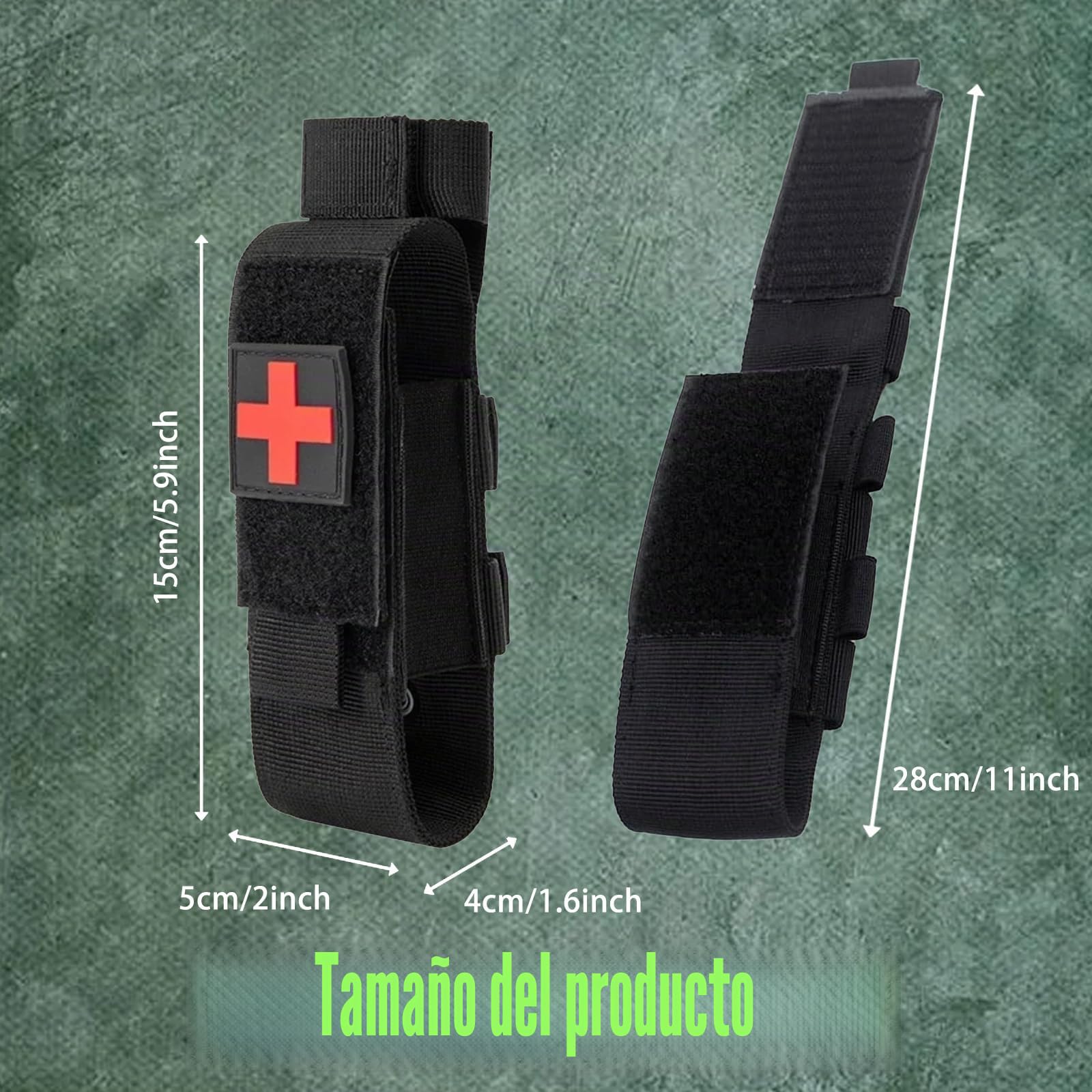 Funda táctica Molle de garrote en nylon, resistente al agua, para deportes al aire libre, camping, senderismo, escalada, primeros auxilios, emergencia, EDC, equipo de supervivencia, policía, militar