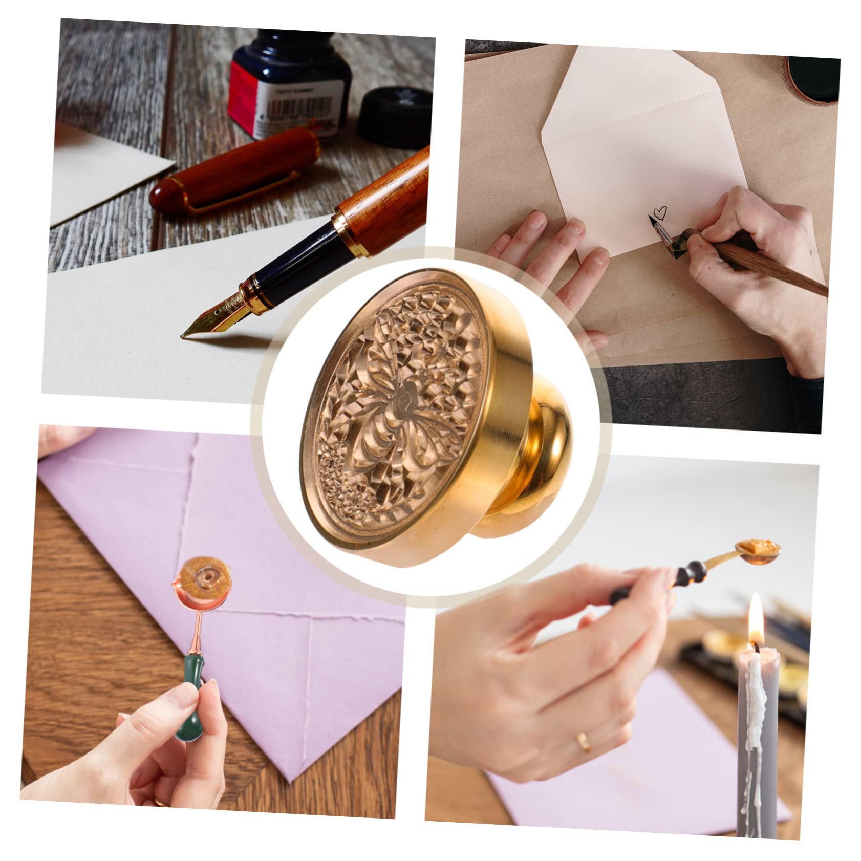 5pezzi Timbro Ceralacca Con Motivo Ape Kit Di Timbratura Fai Te Per Inviti Matrimonio e Decorazioni Artigianali Stampo Elegante e Resistente Per Progetti Creativi e Regali Handmade