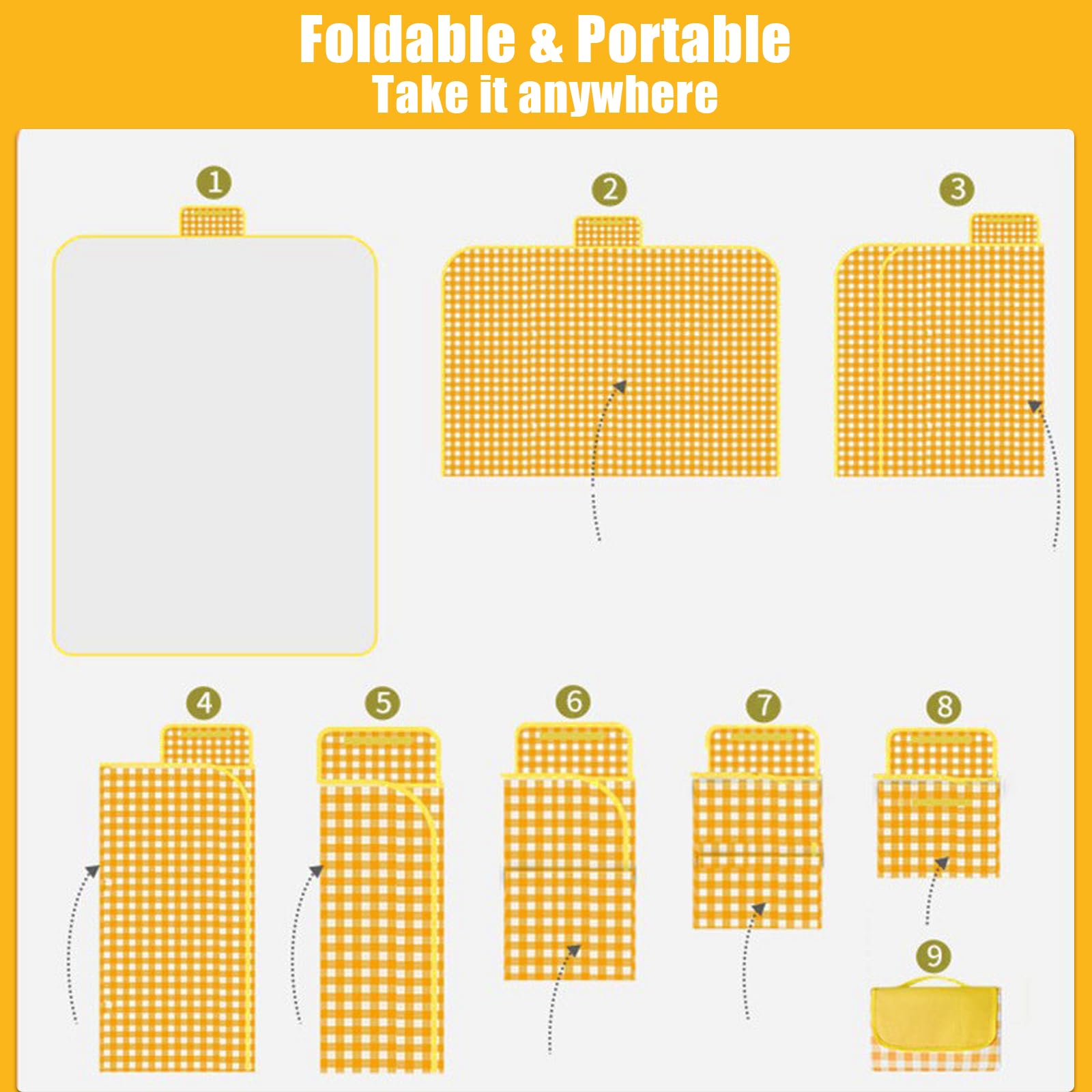 Couverture de Pique-Nique Pliable imperméable avec poignée