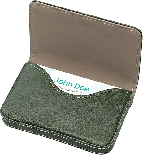 Miniatura 6 de Cartera con bloqueo RFID, tarjetero minimalista de cuero para tarjetas de crédito (12-verde)