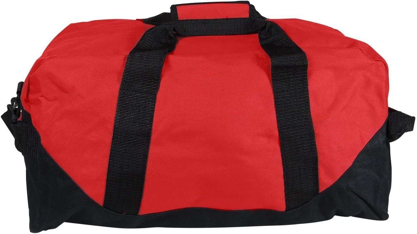 Duffle Bag, Gym bag, Heavy Duty Travel Bag Two Tone (Red - Large (21" x 11" x 11"))