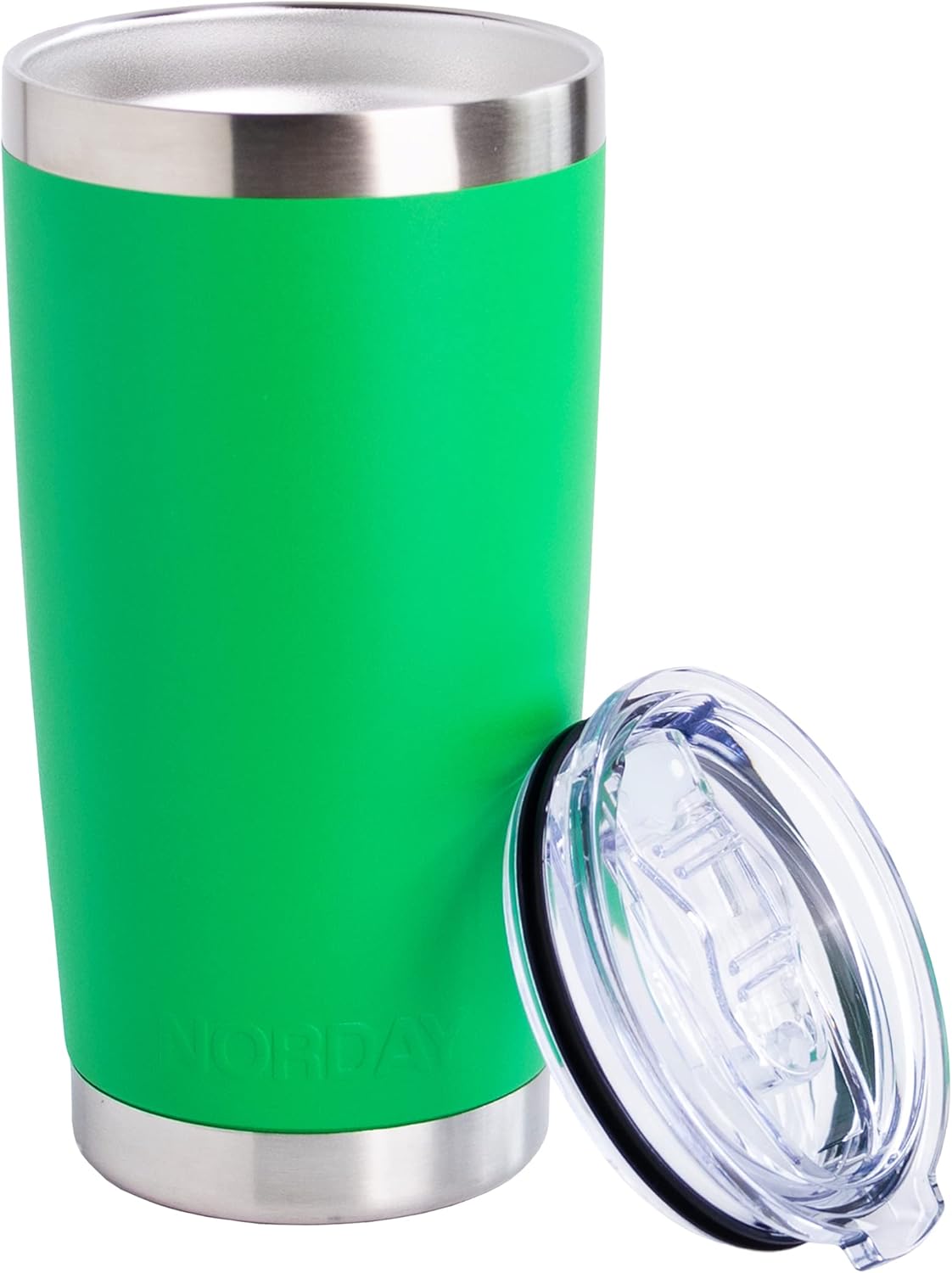 NORDAY Tumbler Cup with Lid - 20oz - Green - Vacuum Insulated - Double Wall - Keeps Temperature up to 24hr - Anti Spill Lid