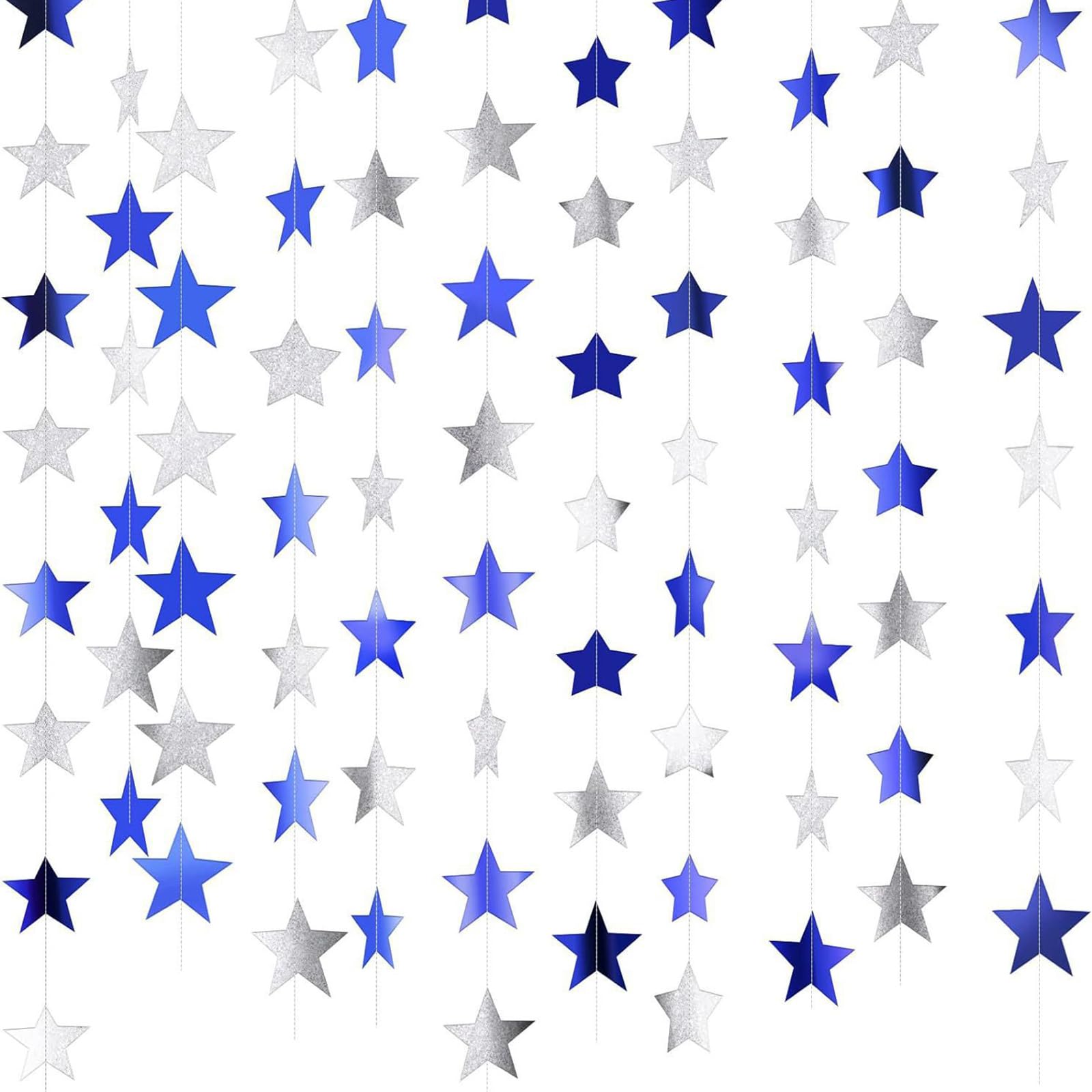 HZBB Assorted Color Paper Garlands Paper Star Streamers Banners for Festives Wall Ceiling Tabletop Decoration Parties Hanging Star Streamers