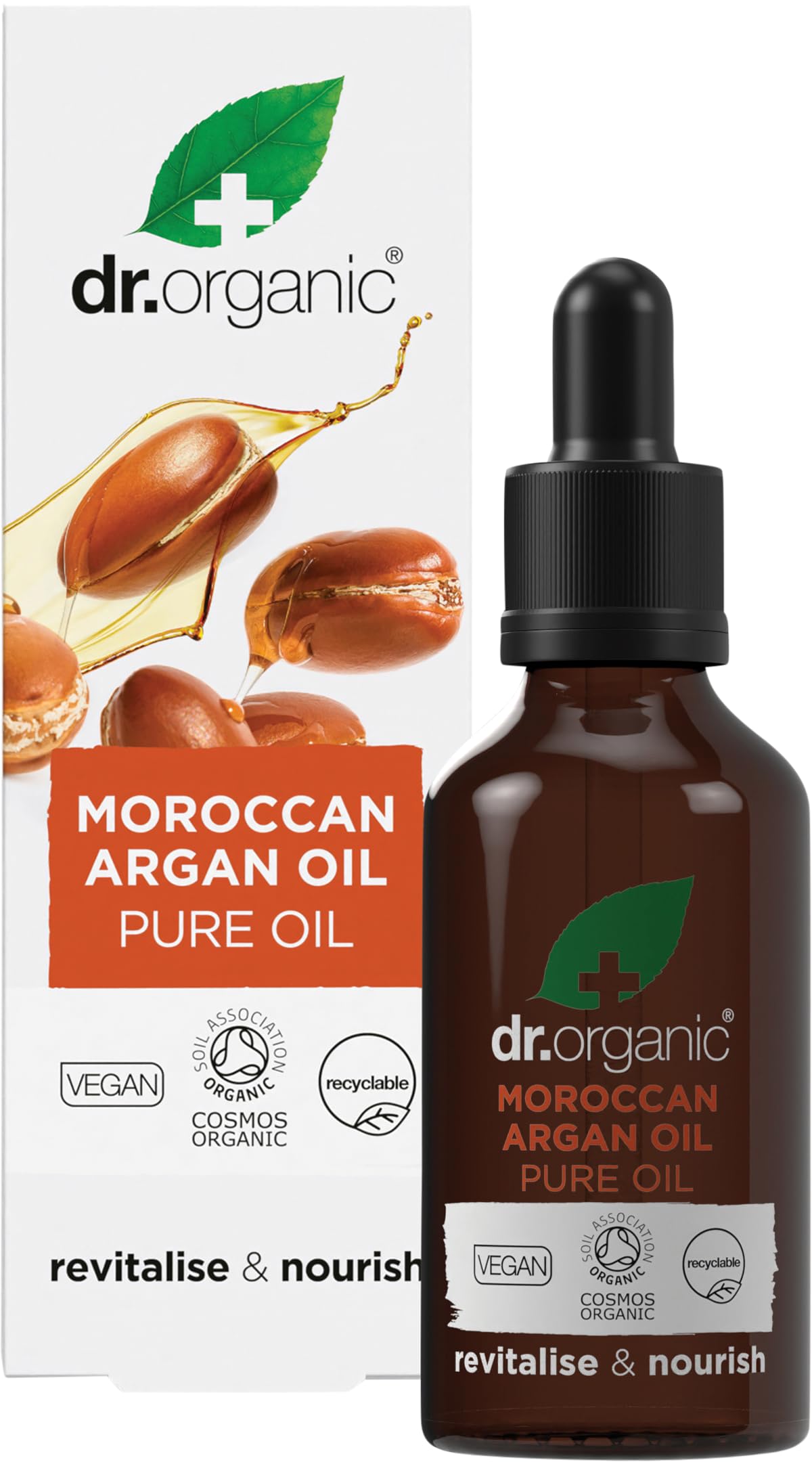 Dr Organic Moroccan Argan Pure Oil 30ml Cold Pressed Hair Oil