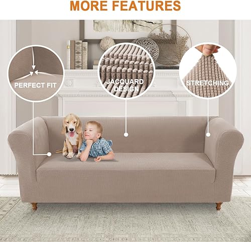 Miniatura 3 de Fundas de sofá súper elásticas para sofá Chesterfield, funda de sofá antideslizante, protector elástico de muebles de mascotas (sofá, caqui)