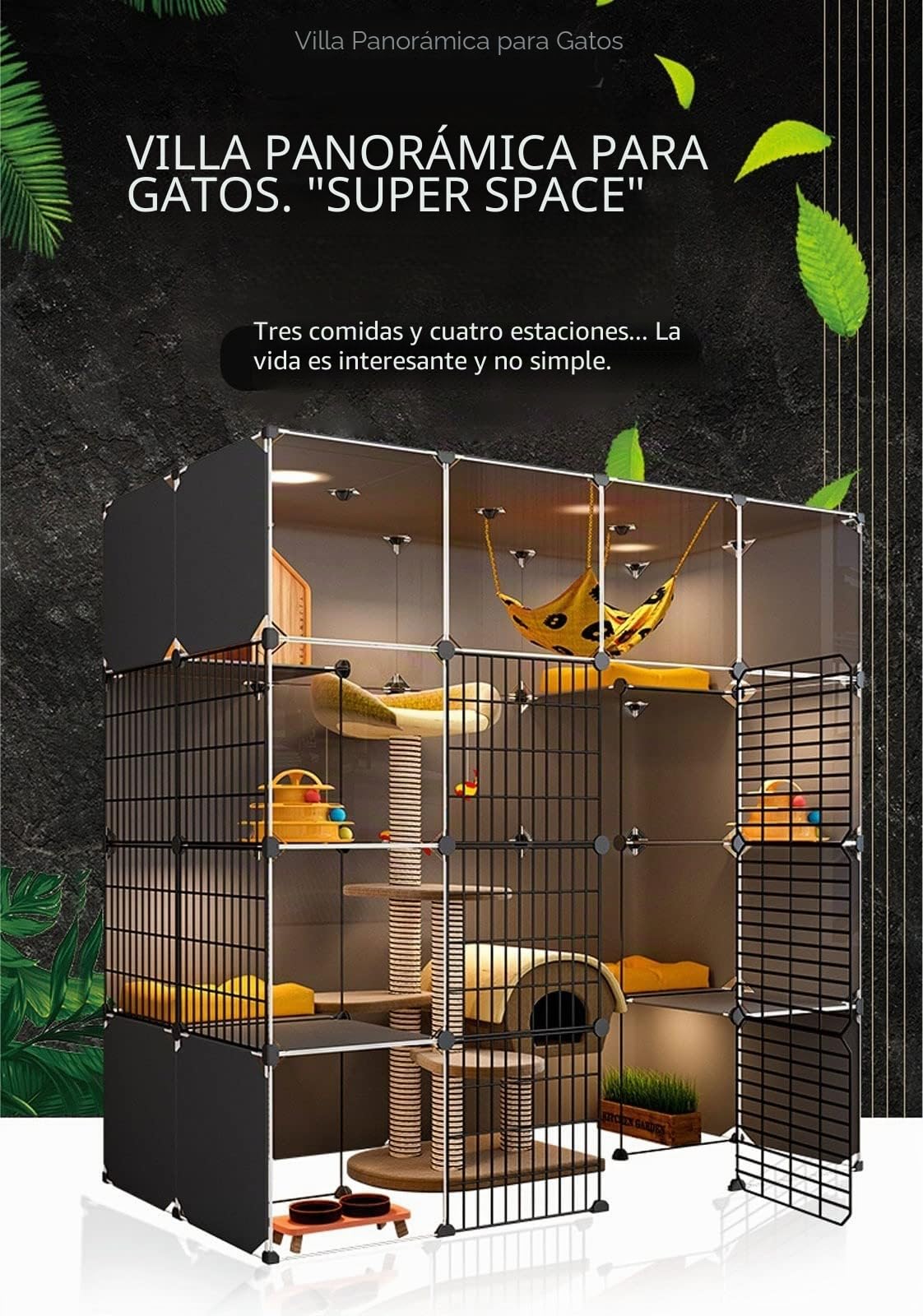 Jaulas para gatos de interior XL, XXL, muebles de bandeja de arena interior para casa de gato grande, casa para gatos, diseño transparente, plataforma pesada de doble capa, fácil de As