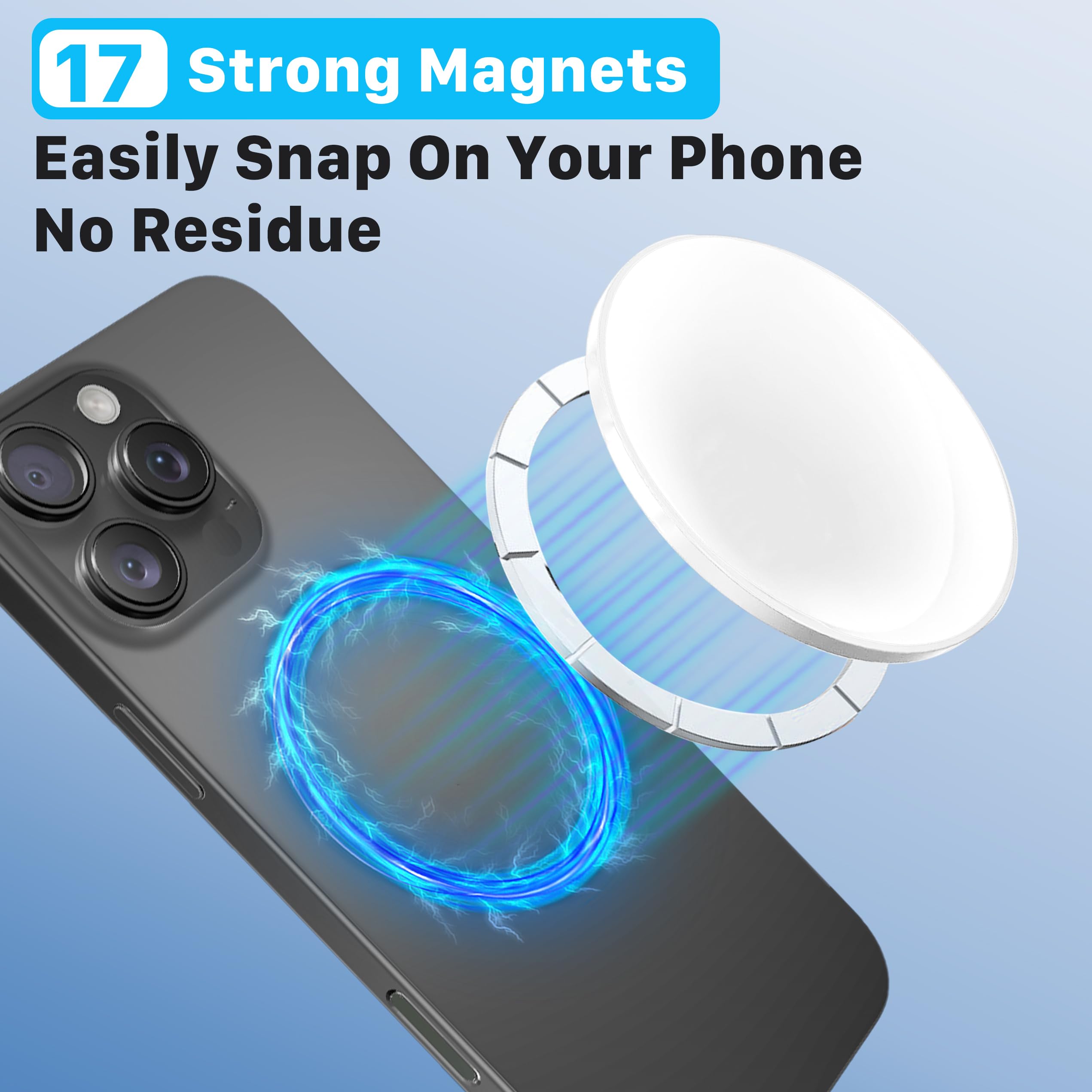 Miroir Magnétique Pour Phone - Compatible MagSafe - Grand Angle Pour Selfies Arrière