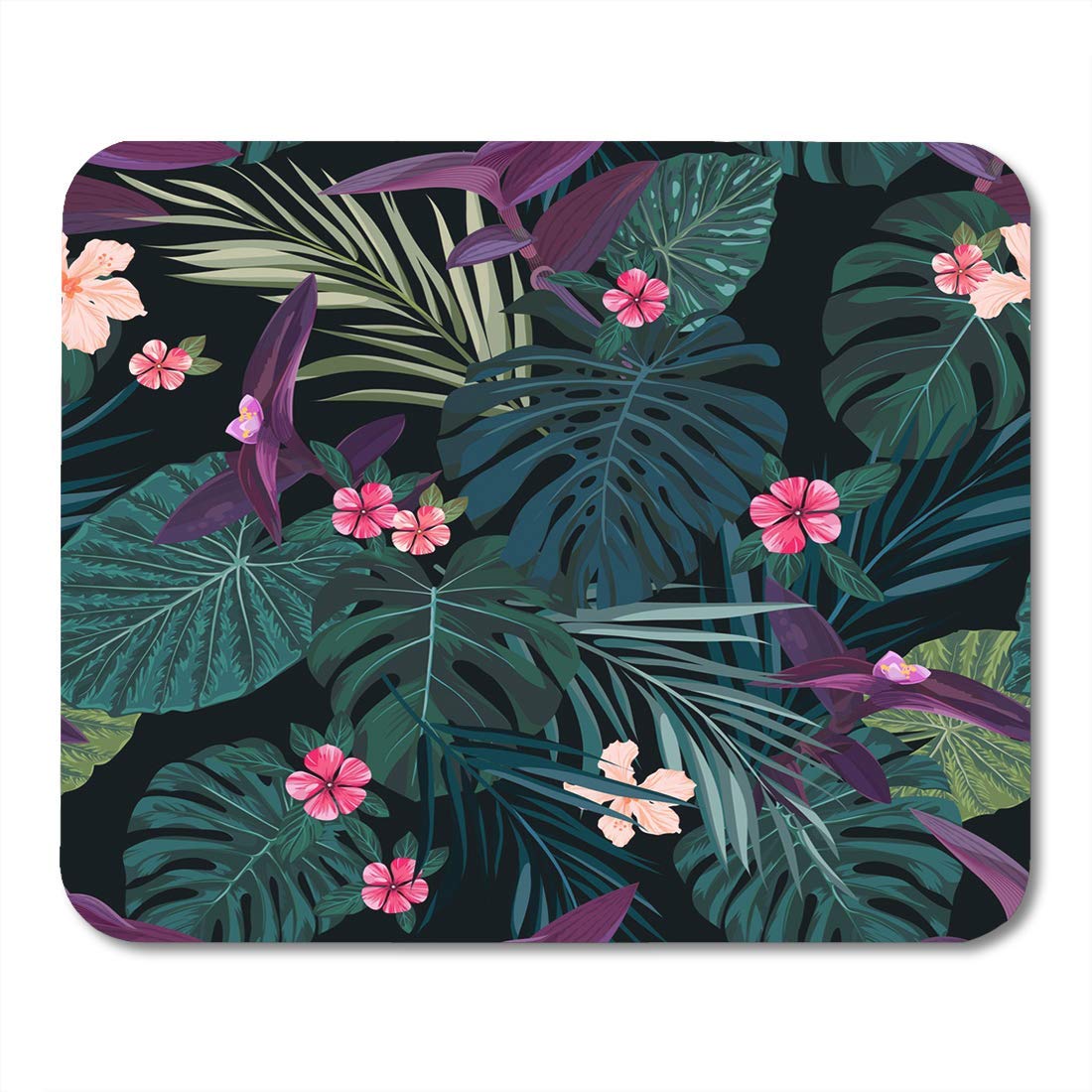 Buy Deglogse Gaming Mouse Pad Mat, Black Tropical Botanical Exotic