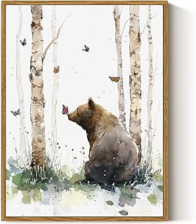 12 Kids Bedroom Paint Ideas for Fun Vibrant Creative Energy 32 ARPEOTCY Framed Canvas Wall Art,Bear and Butterfly Wall Art–16x12 Inch F...