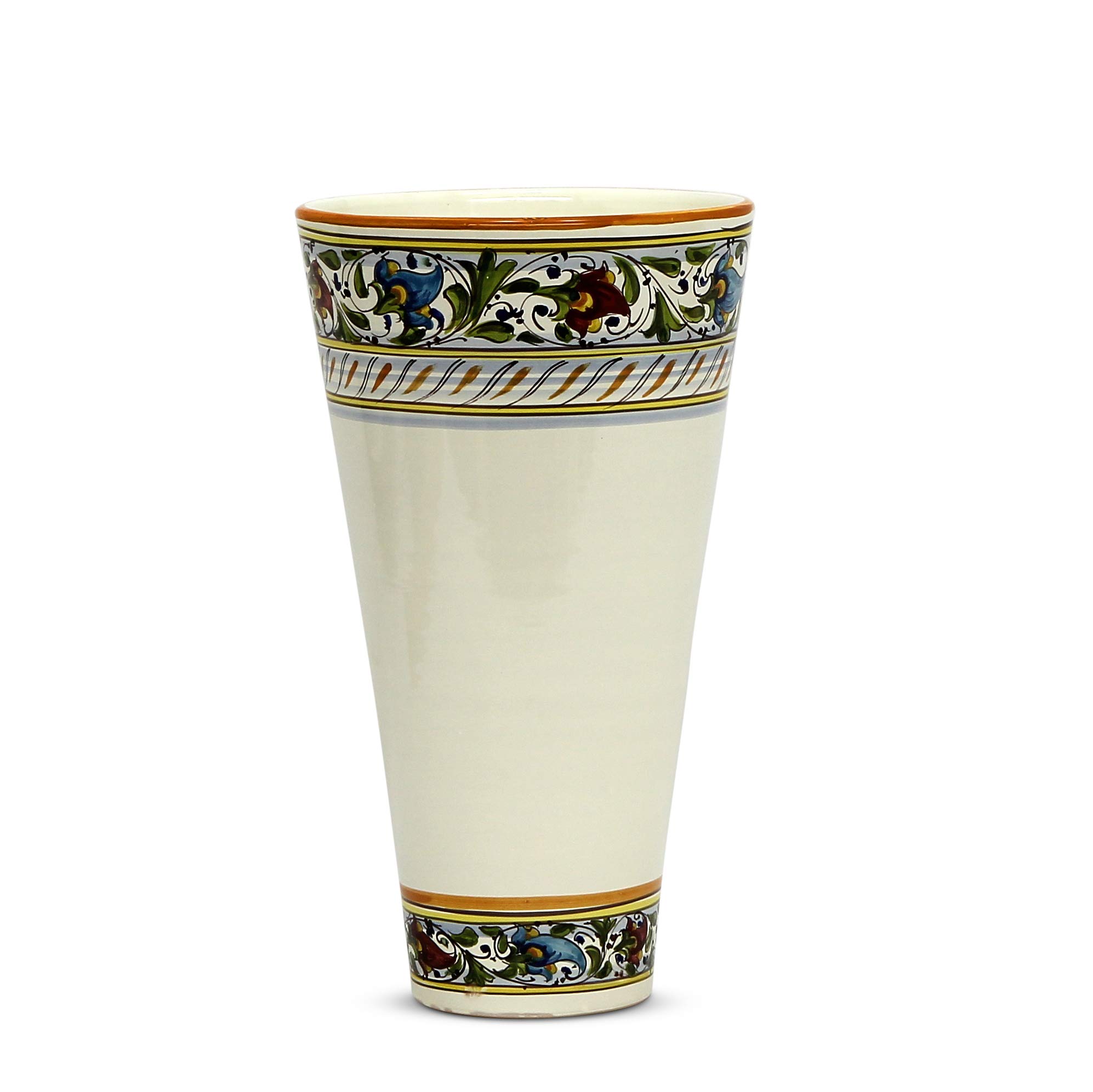 LICHENI Conic Vase [9537-LIC] - Authentic Hand Painted in Italy. Original Design. Shipped from The USA with Certificate of Authenticity.