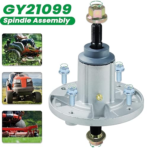 Miniatura 3 de Paquete de 3 conjuntos de husillo GY21099 con polea GX21381 GX21395 correa que reemplaza a John Deere GY20592, GY20867, GY21099, GX21381 para John