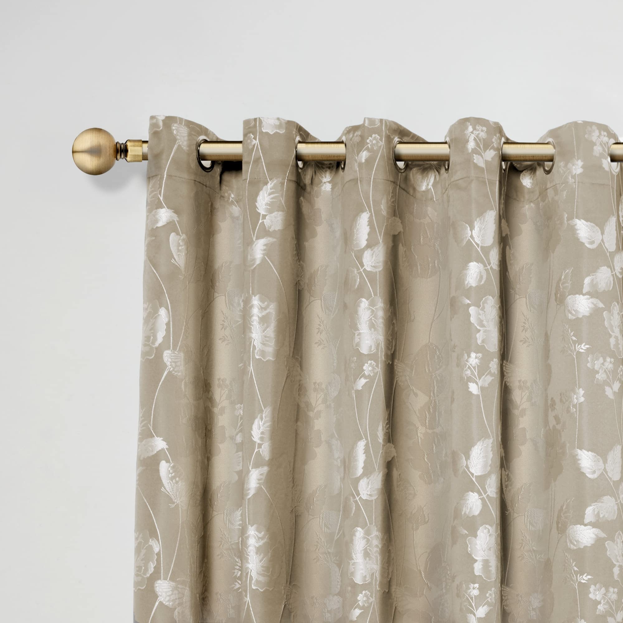 Emma Barclay Extendable Curtain Pole With Finials Brackets & Fittings Sets 16-19mm in Antique Brass Metal Curtain Poles For Eyelet Curtains Rod - Ball Collection 1.2m - 2.1m Antique Brass