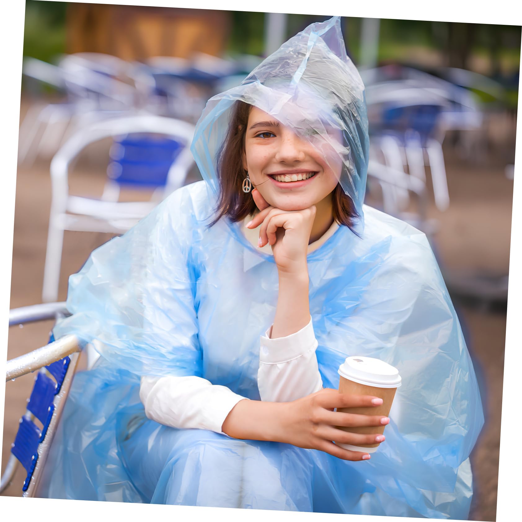 Veemoon 10juegos Poncho De Emergencia Con Capucha Chaqueta De Lluvia Transparente Trajes De Lluvia Para