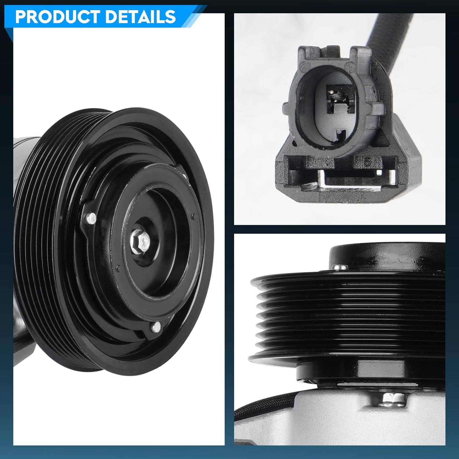 TadaMark A/C Air Conditioner Compressor With Clutch Fit for Honda for Accord 2.4L 2008 2009 2010 2011 2012 for Crosstour 2.4L 2012 2013 2014 2015