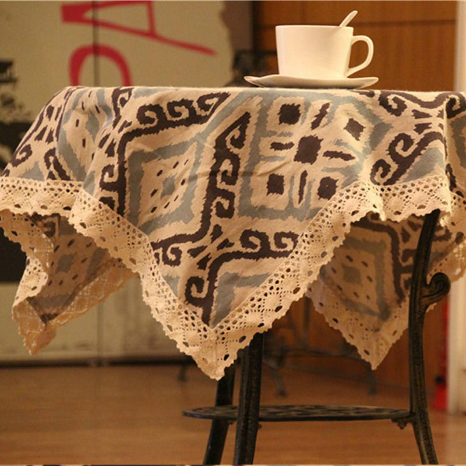 Nappe De Table Molletonnée Nappe Cuisine Toile Ciree Plaid Losange Nappe De Tables Nappes De Fête pour Enfants Blanc Bleu Décoration De Protection De Table 90X140Cm