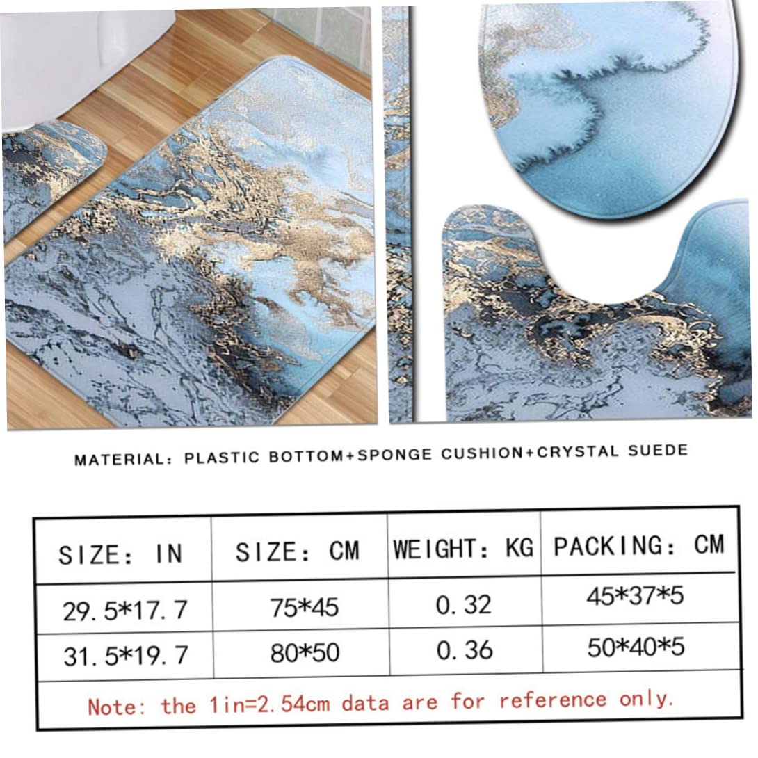 3 unids/Set adoquines mármol Antideslizante Absorbente de Agua Lavable a máquina Alfombra de baño Alfombra de Contorno Cubierta de Inodoro