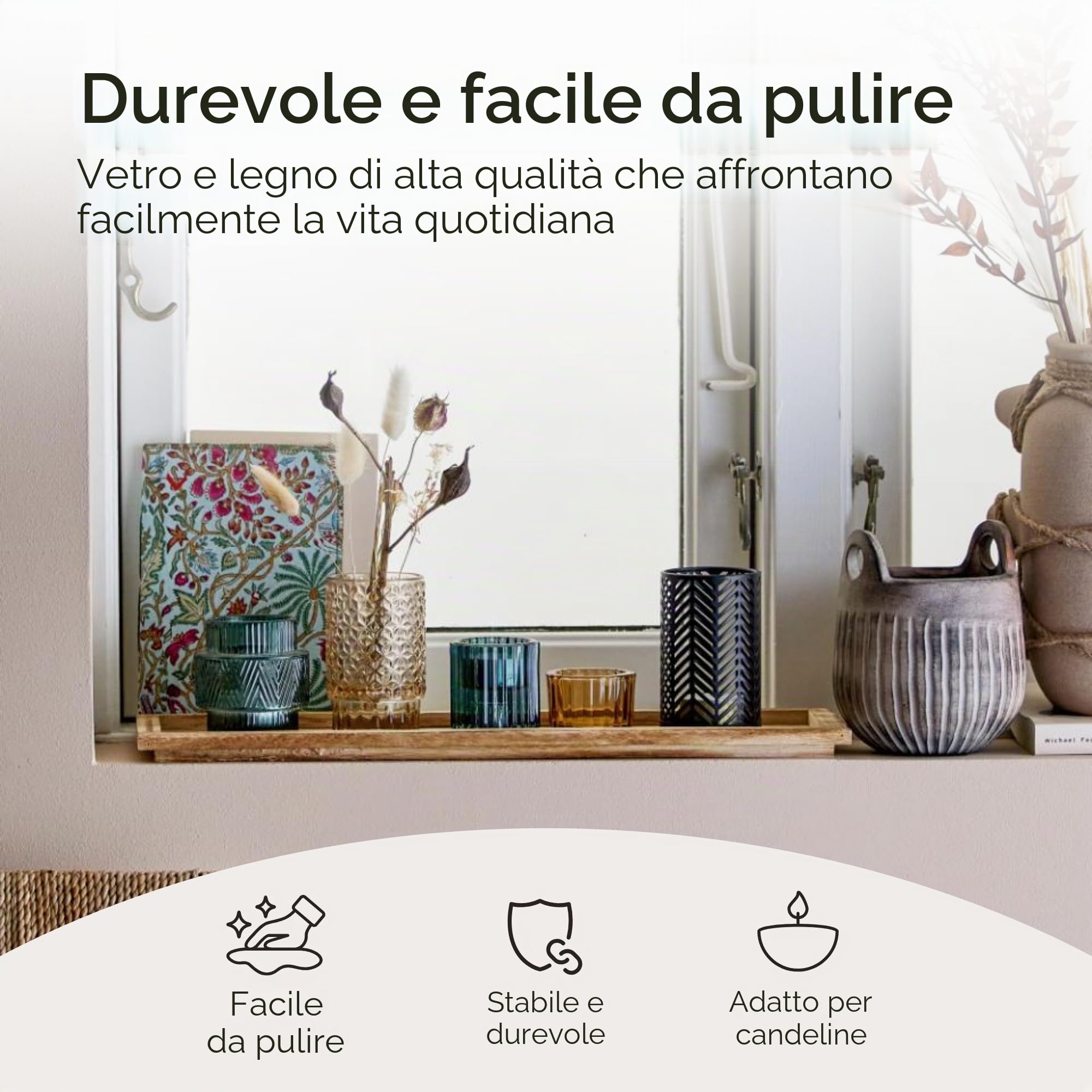 Bloomingville Portalumini, Multicolore, Bicchiere, 6