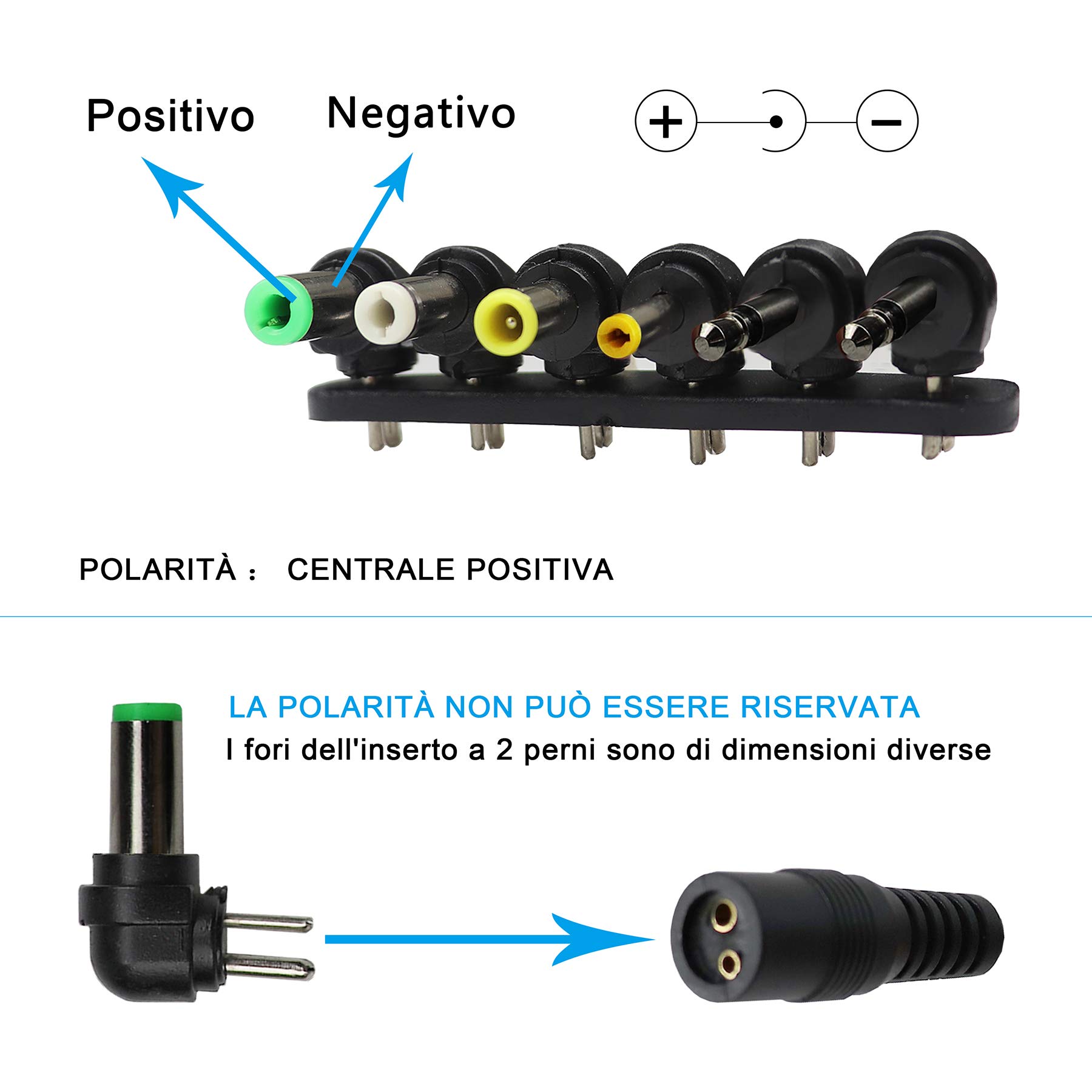 EXTRASTAR 24W Alimentatore Universale USB con 6 Spine CC per 3V-12V Elettronica Domestica -2000mA Max