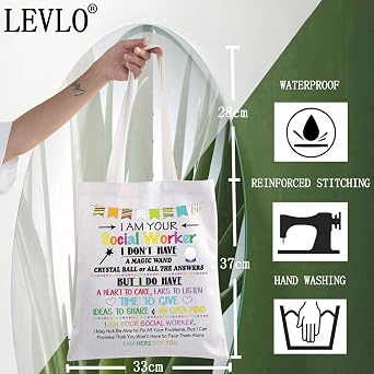 A To Z Canvas Tote Bag – Reusable Grocery & Work Bag For Social Workers, Teachers, Volunteers (Multicolor)