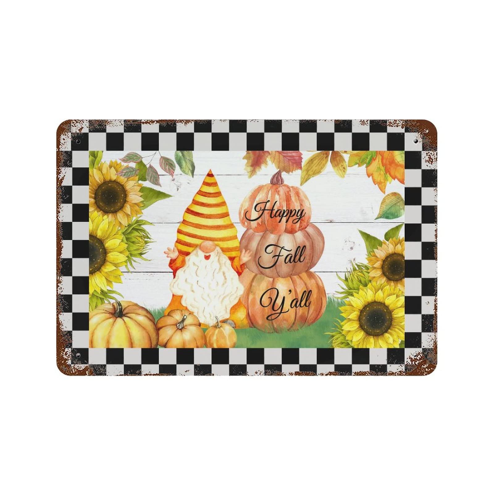 Pancarte en métal cadeau automne décoration de Noël rétro