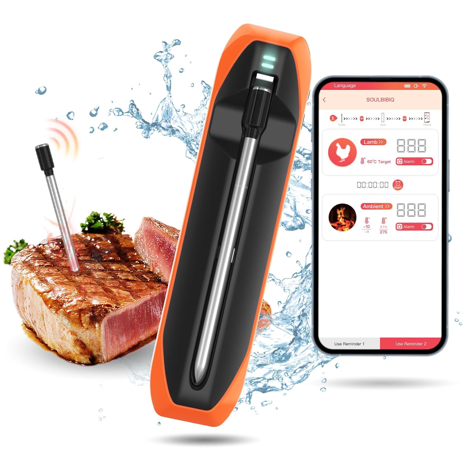 Amazon.com: Edcsi Wireless Meat Thermometer with Bluetooth - Ideal for ...