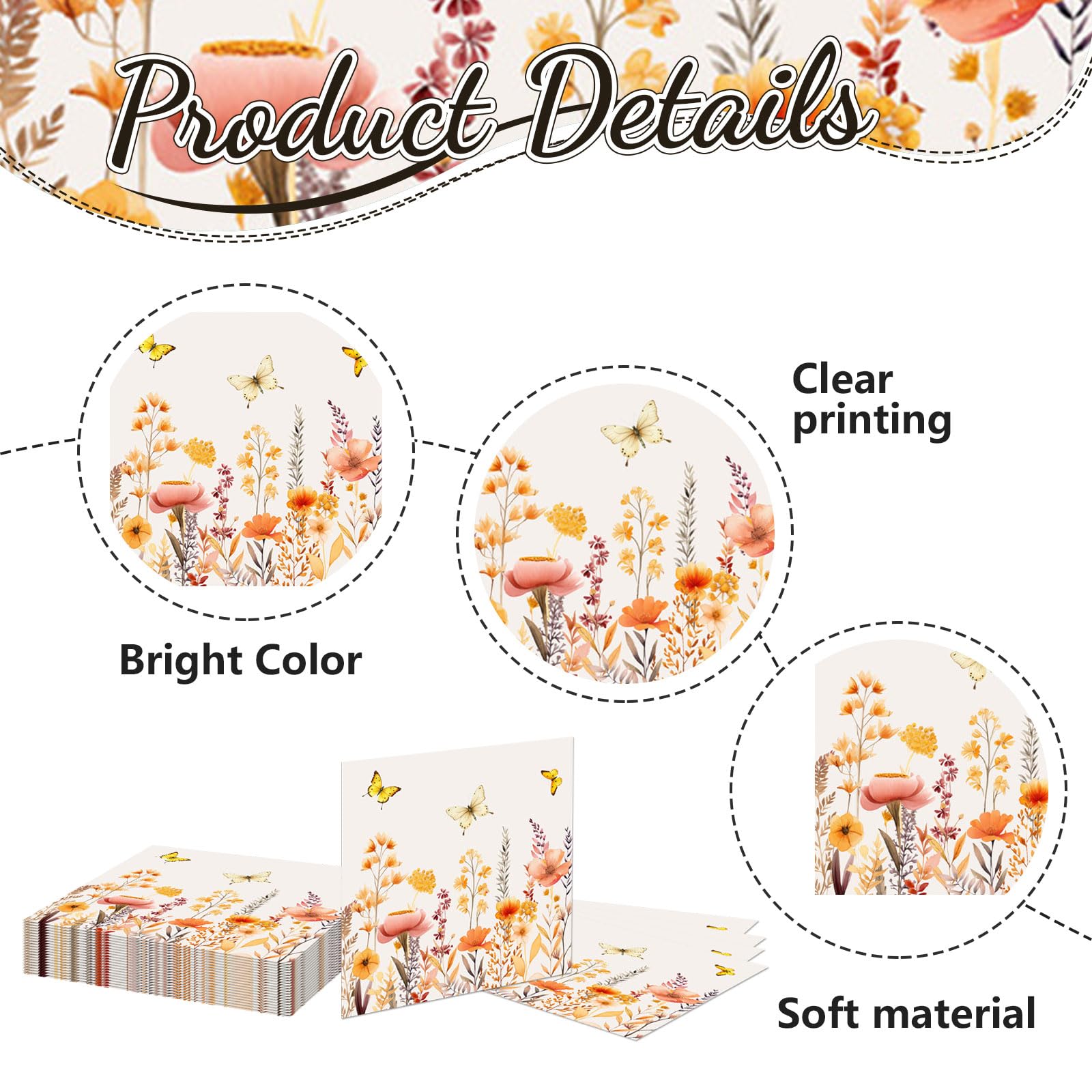 Kotkiddy Lot De 20 Serviettes De Table En Papier Aquarelle Avec